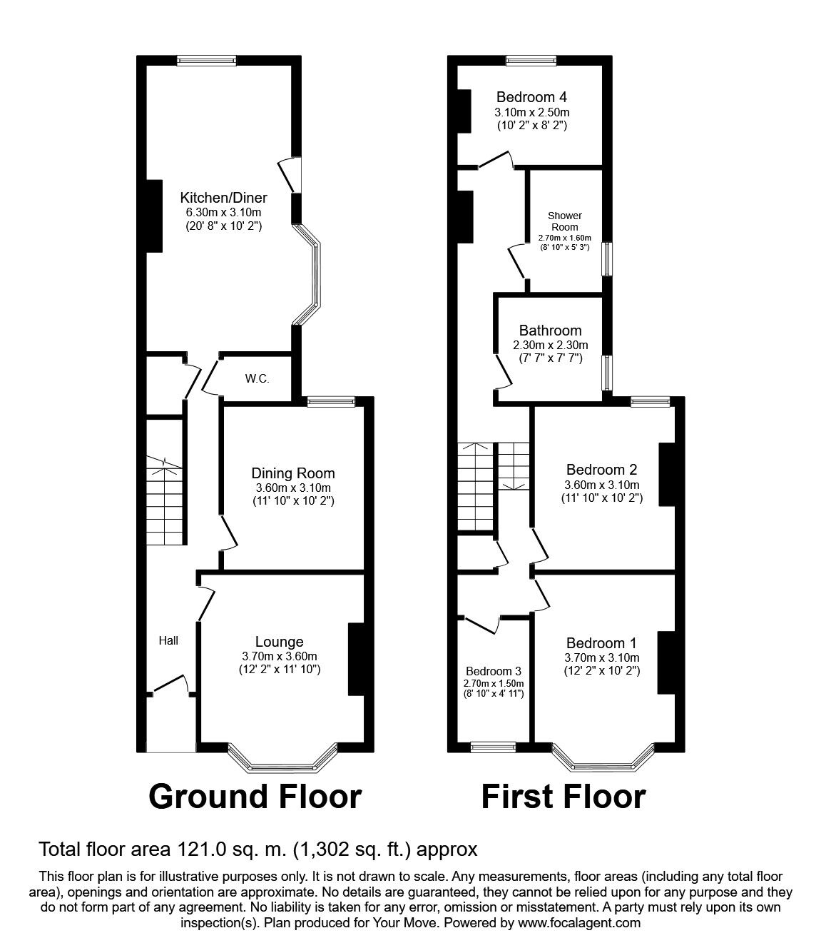 Floorplan of 4 bedroom Mid Terrace House to rent, Mcleod Road, London, SE2