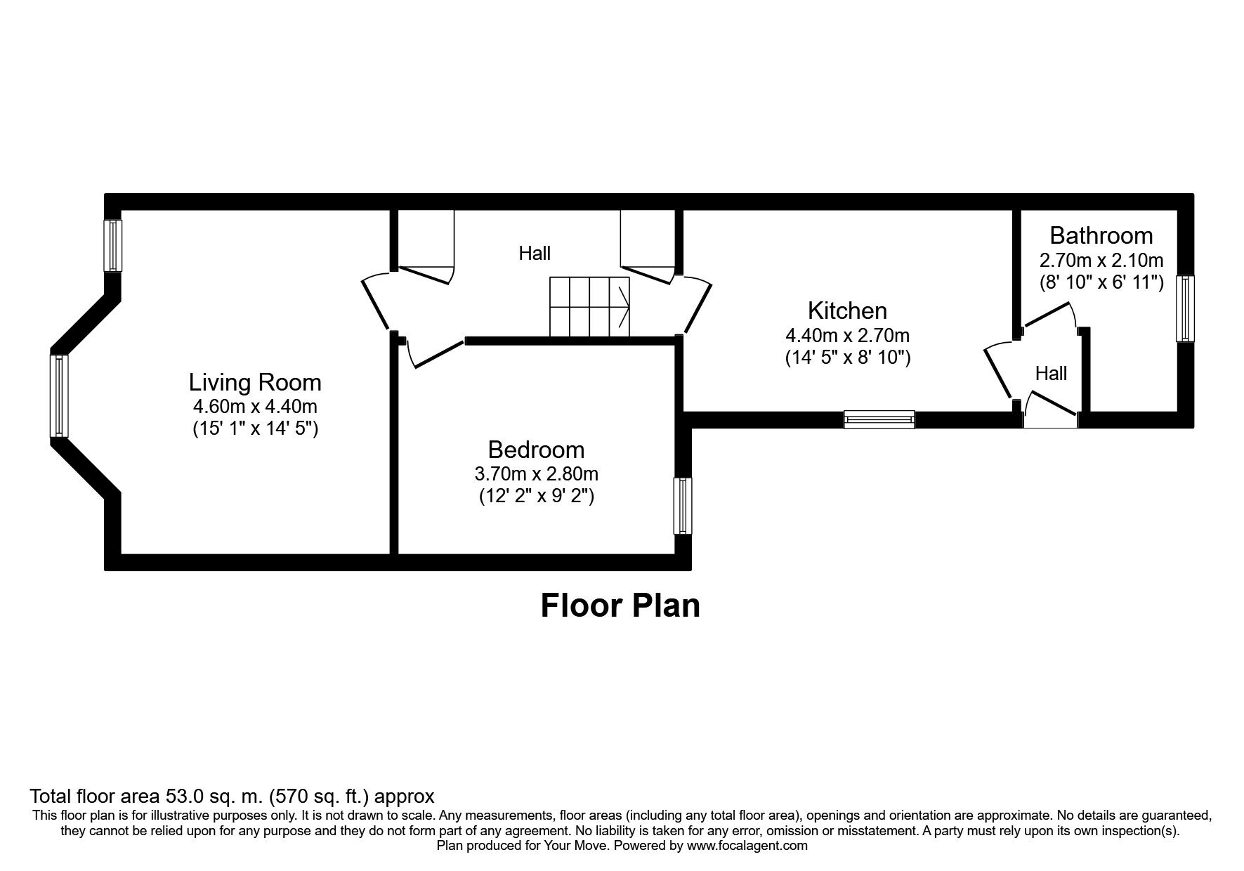 Floorplan of 1 bedroom Flat to rent, Abbey Road, London, SE2