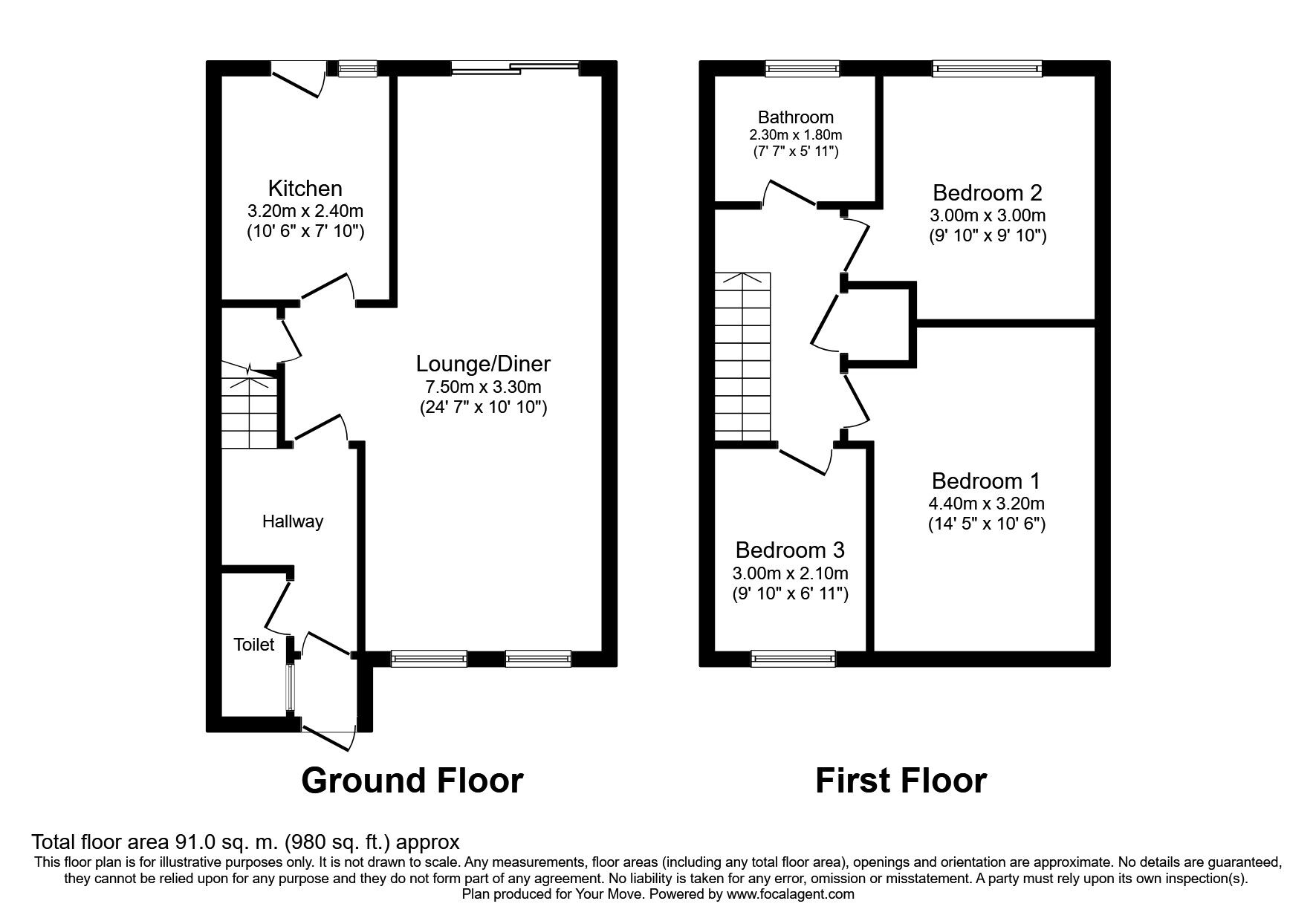 Floorplan of 3 bedroom End Terrace House to rent, Carronade Place, London, SE28