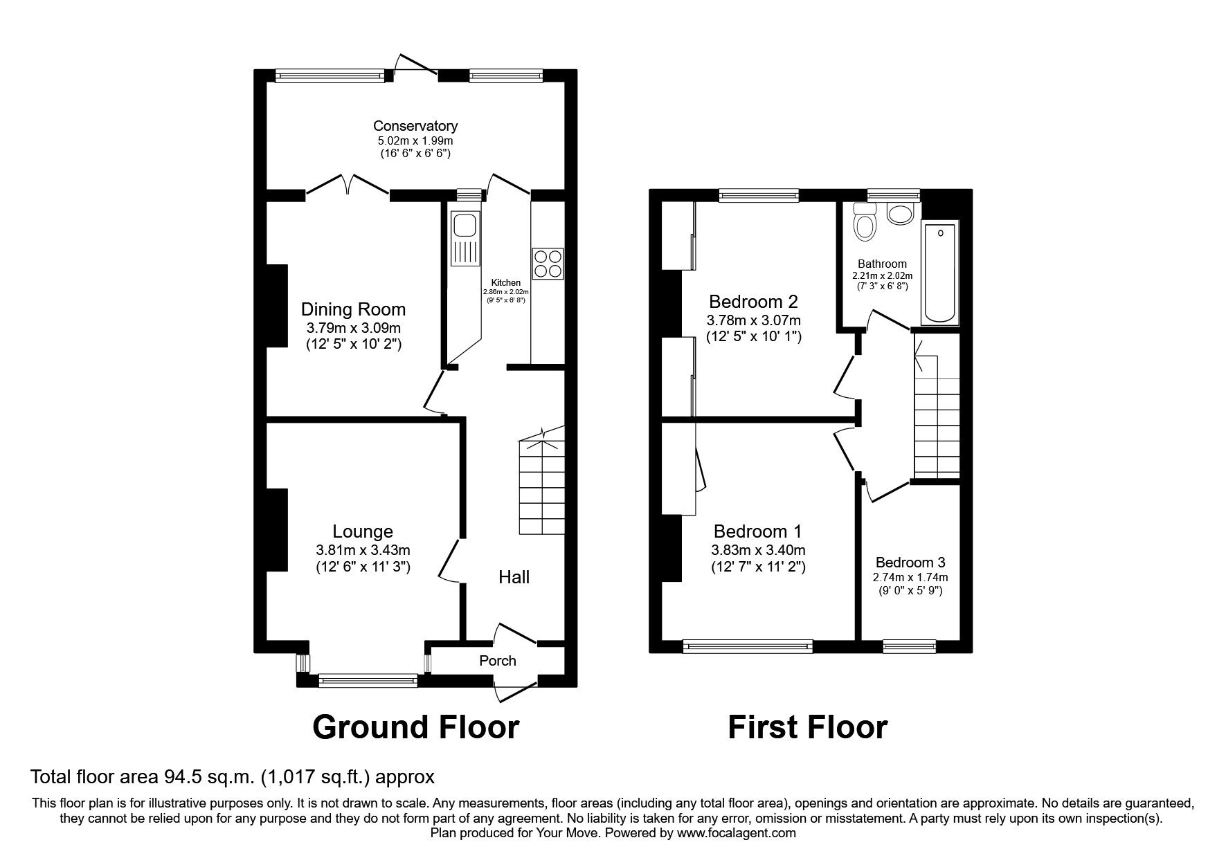 Floorplan of 3 bedroom Mid Terrace House to rent, Brodrick Grove, London, SE2