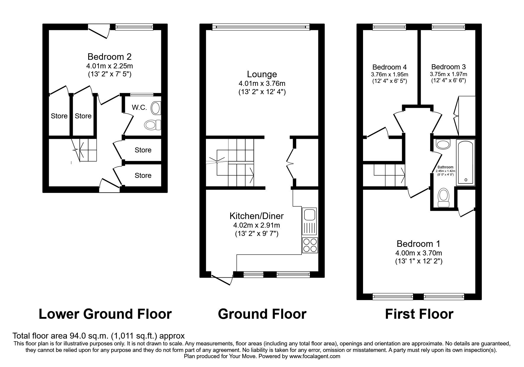Floorplan of 3 bedroom Mid Terrace House to rent, Mangold Way, Erith, DA18