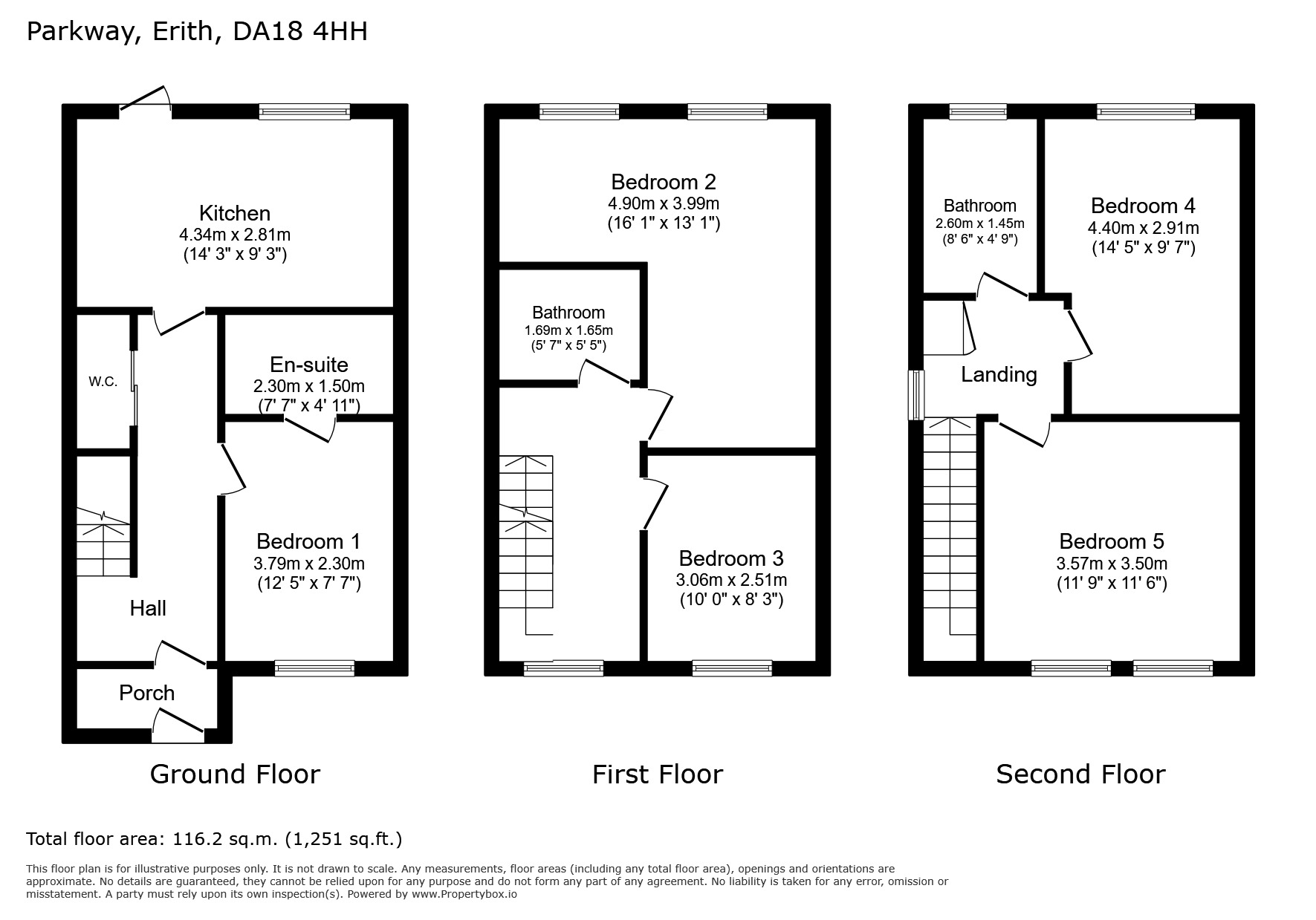 Floorplan of 1 bedroom Property to rent, Parkway, Erith, DA18