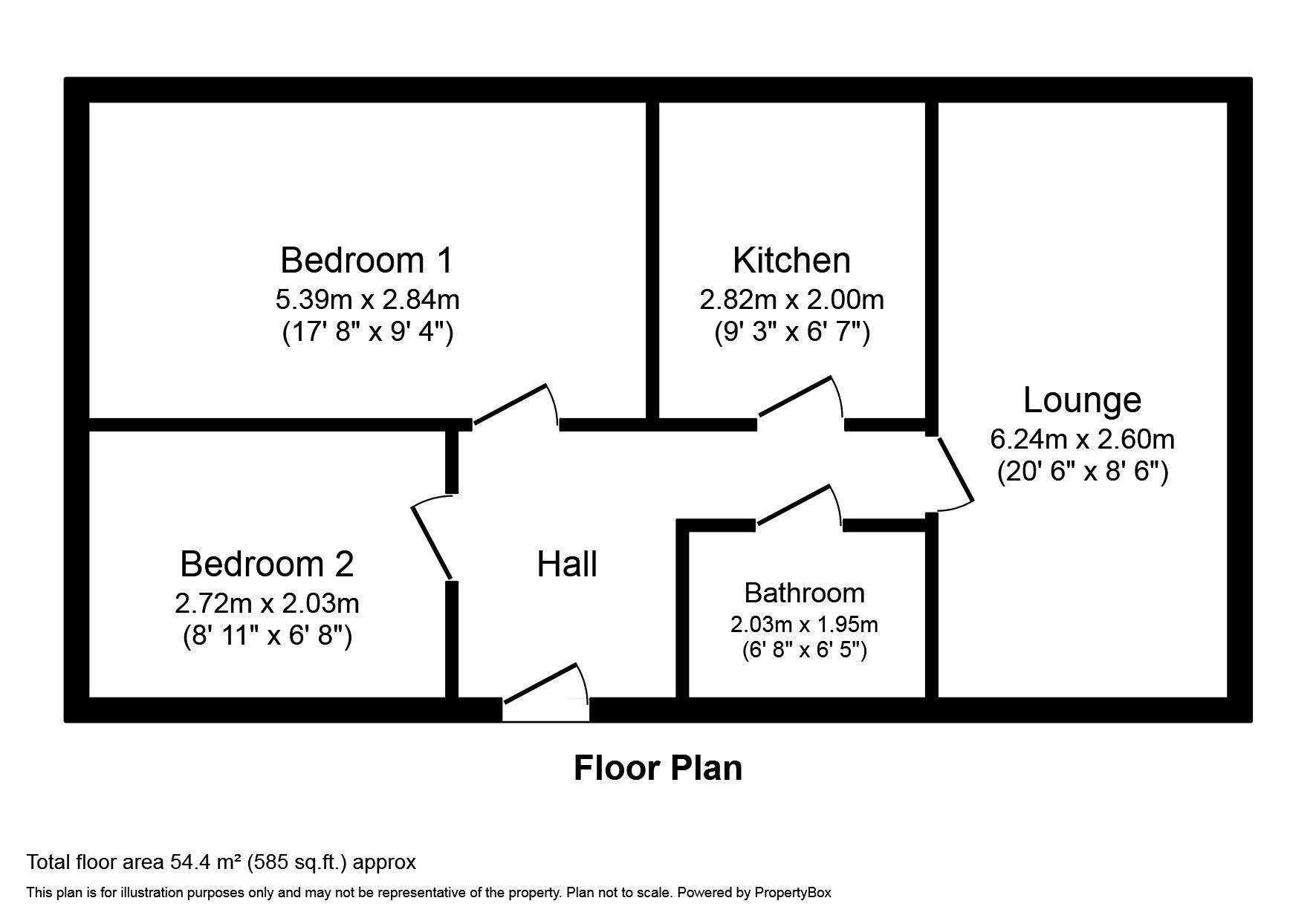 Floorplan of 2 bedroom Flat to rent, Felixstowe Road, London, SE2