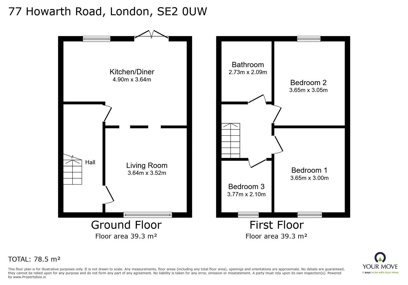Floorplan of 3 bedroom Mid Terrace House for sale, Howarth Road, London, SE2