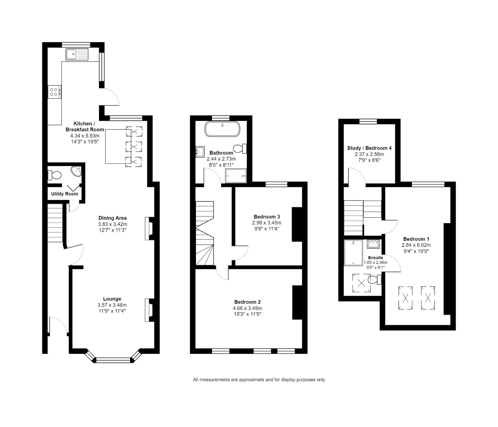 Floorplan of 4 bedroom Mid Terrace House for sale, Abbey Wood, London, SE2