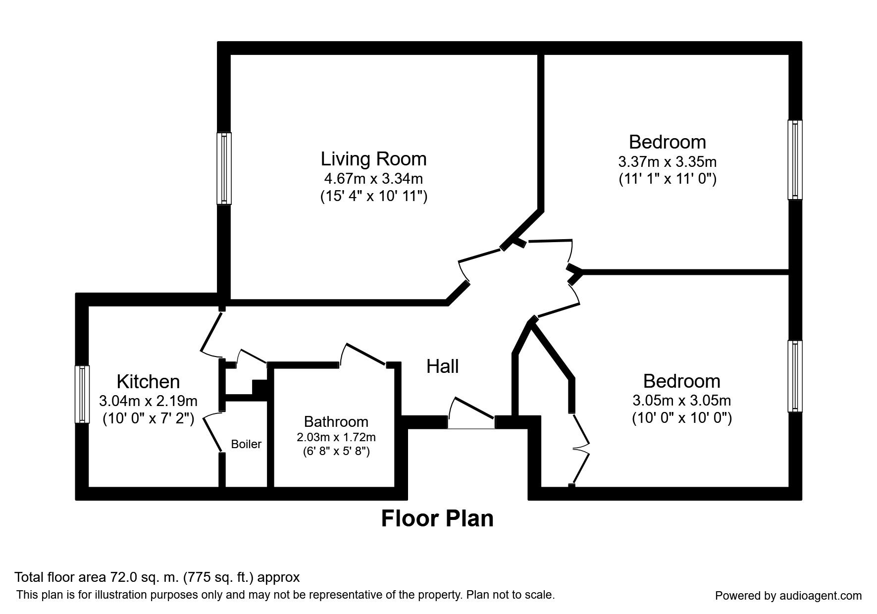 Floorplan of 2 bedroom Flat to rent, Redbourne Drive, London, SE28