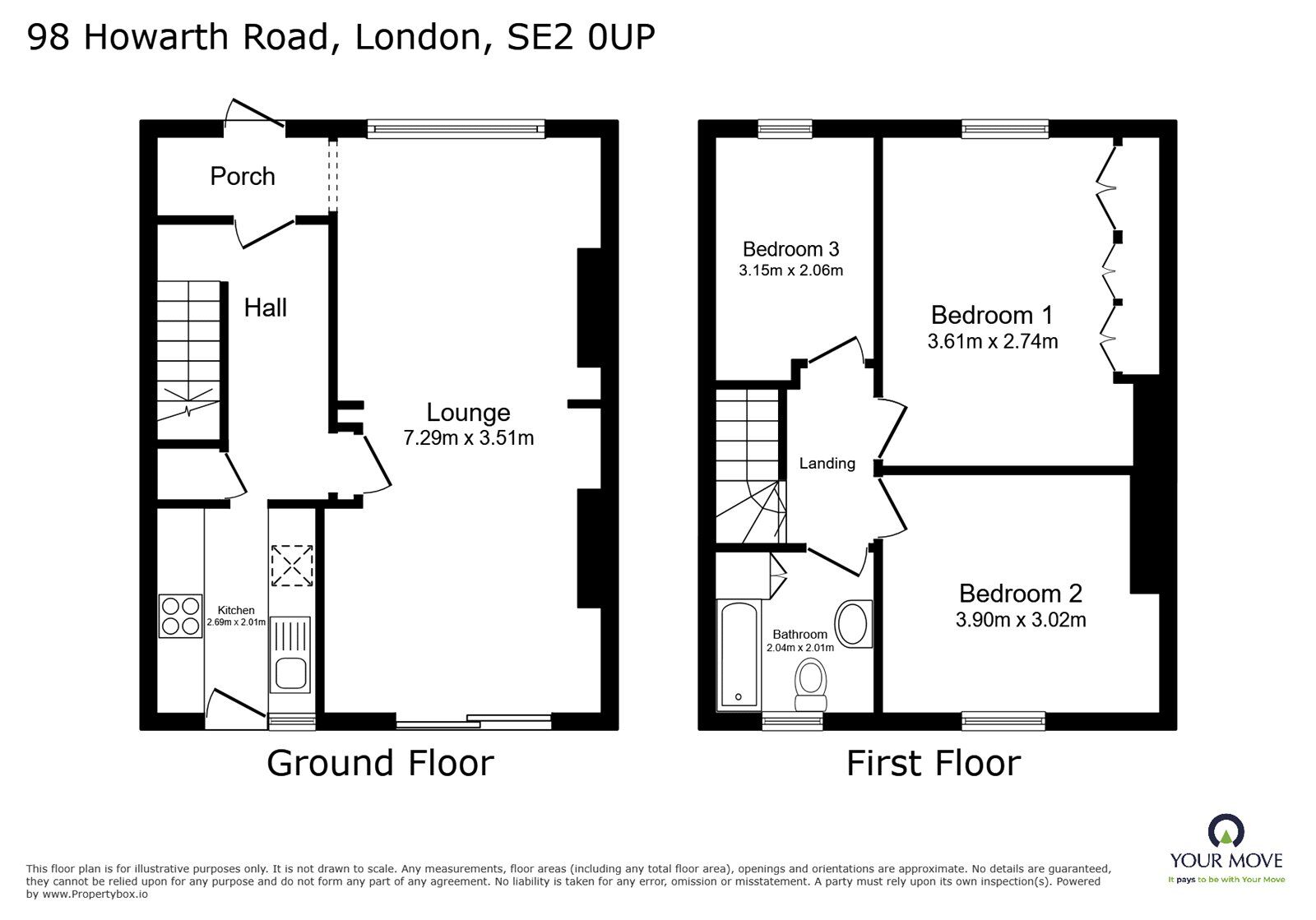 Floorplan of 3 bedroom Mid Terrace House for sale, Howarth Road, London, SE2
