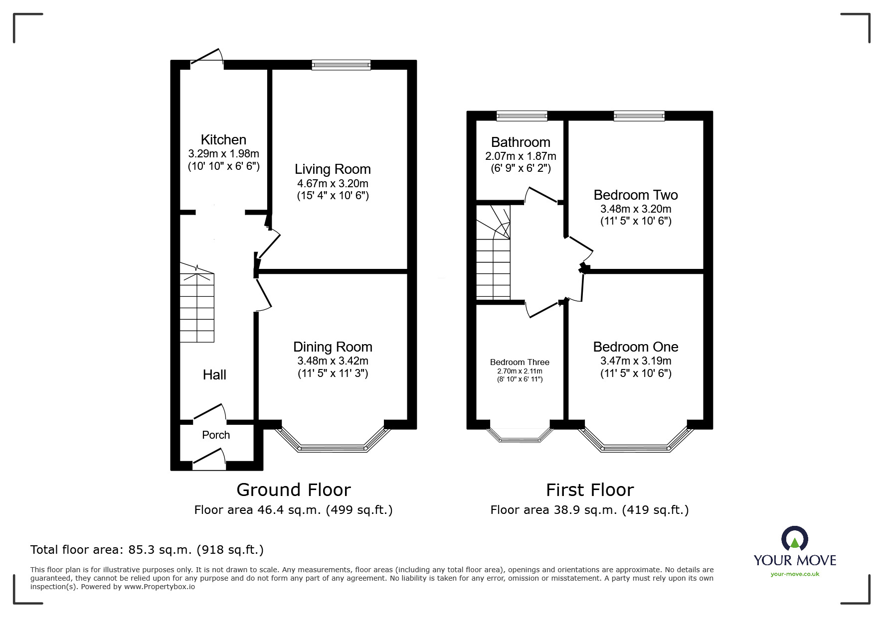 Floorplan of 3 bedroom Mid Terrace House for sale, Manton Road, London, SE2