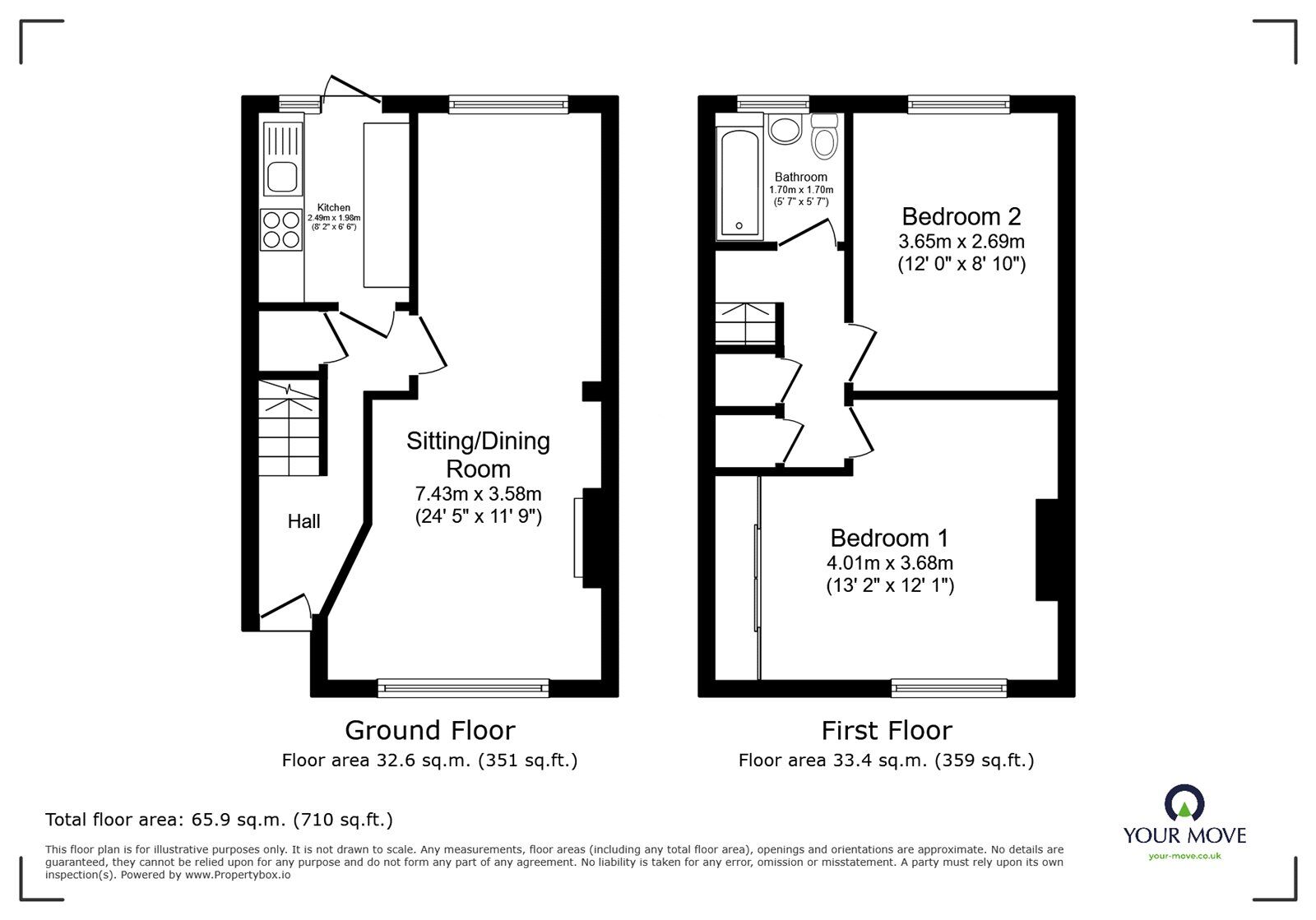 Floorplan of 2 bedroom Mid Terrace House for sale, Basildon Road, London, SE2