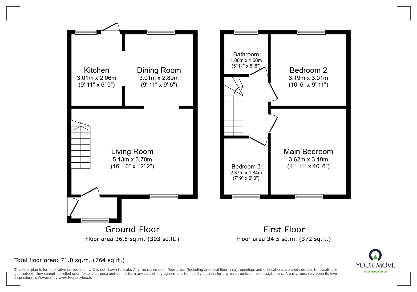 Floorplan of 3 bedroom Mid Terrace House for sale, Rushdene, London, SE2