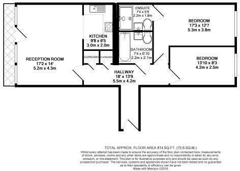 Floorplan of 2 bedroom  Flat for sale, Warrior Close, London, SE28