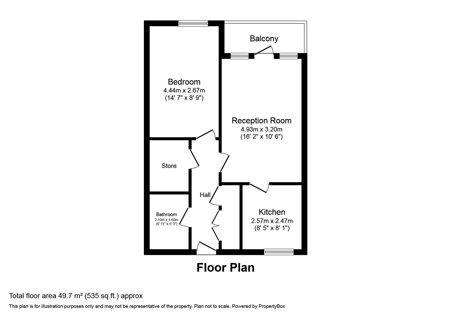 Floorplan of 1 bedroom  Flat for sale, Whinchat Road, London, SE28