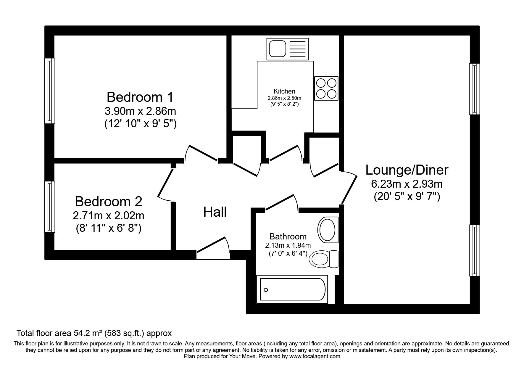 Floorplan of 2 bedroom  Flat for sale, Chantry Close, London, SE2