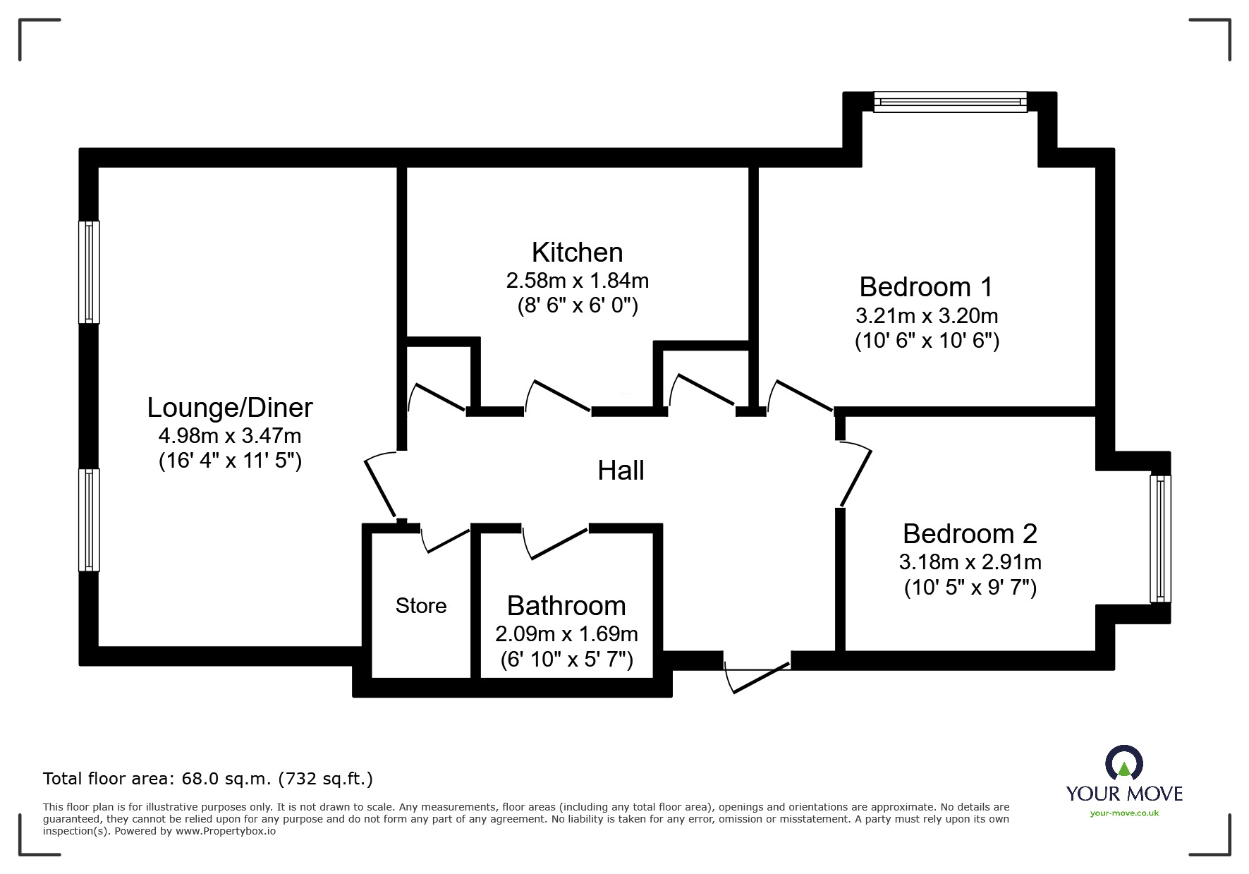 Floorplan of 2 bedroom  Flat for sale, Chantry Close, London, SE2