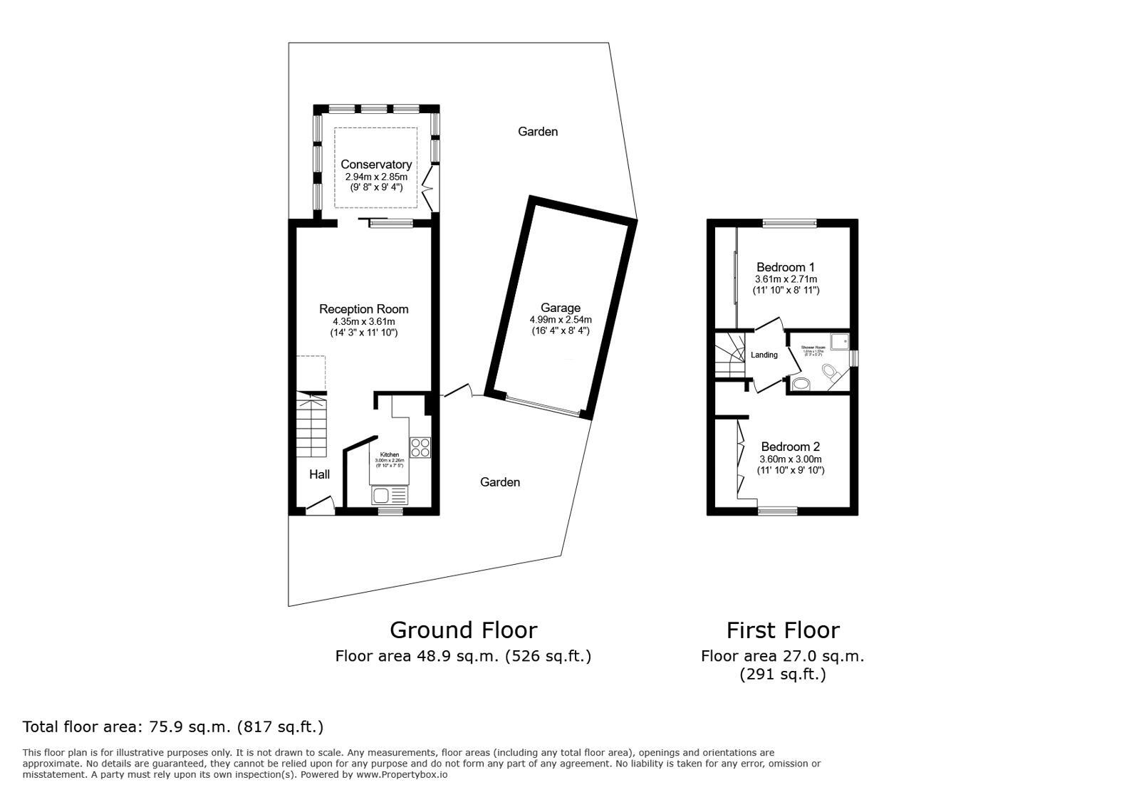 Floorplan of 2 bedroom End Terrace House for sale, Chart Hills Close, London, SE28
