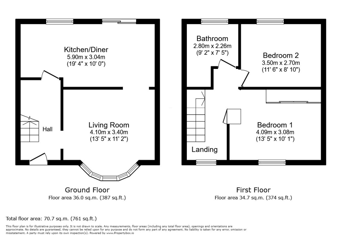 Floorplan of 2 bedroom Mid Terrace House for sale, Mottisfont Road, London, SE2