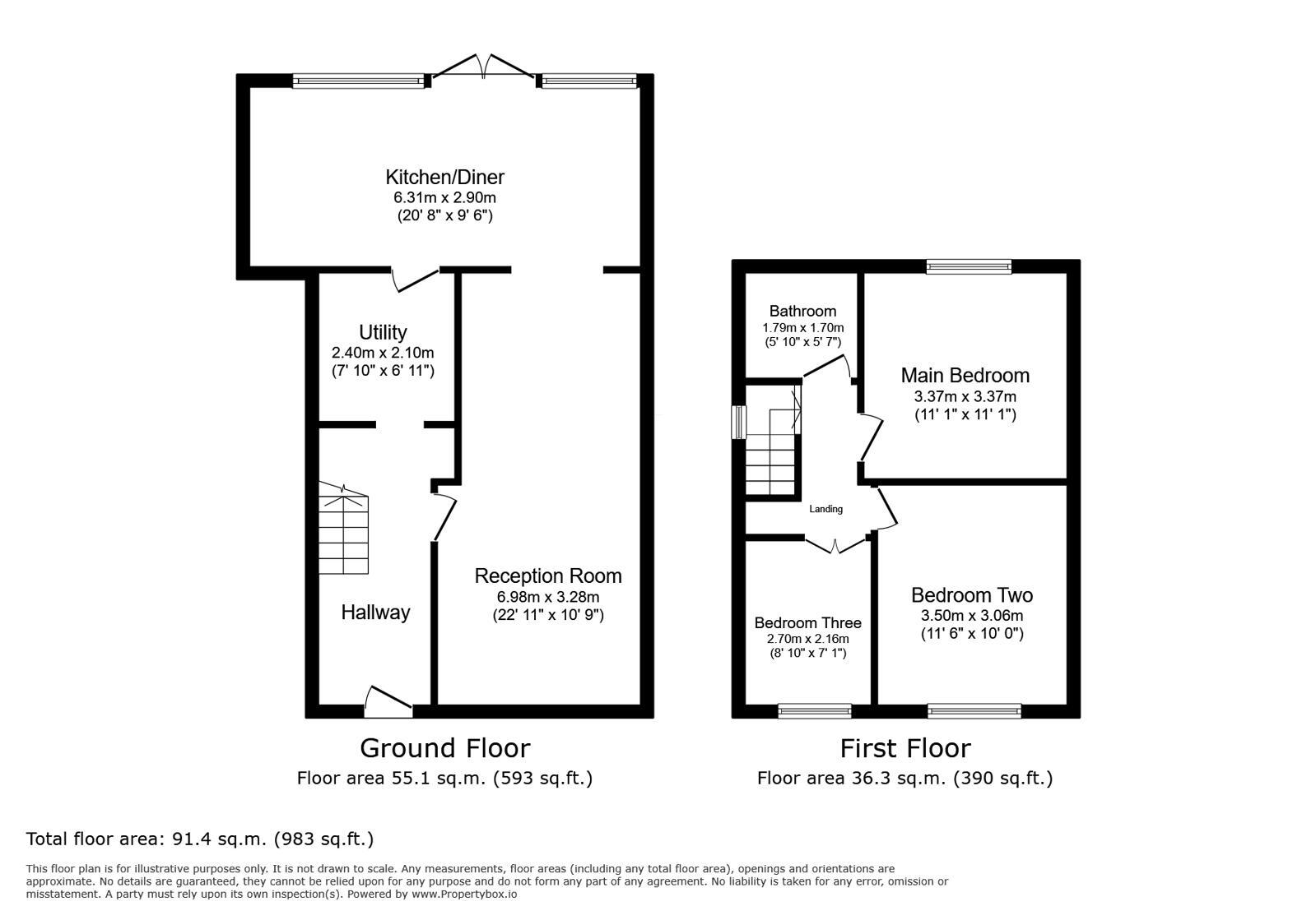 Floorplan of 3 bedroom End Terrace House for sale, Glendown Road, London, SE2