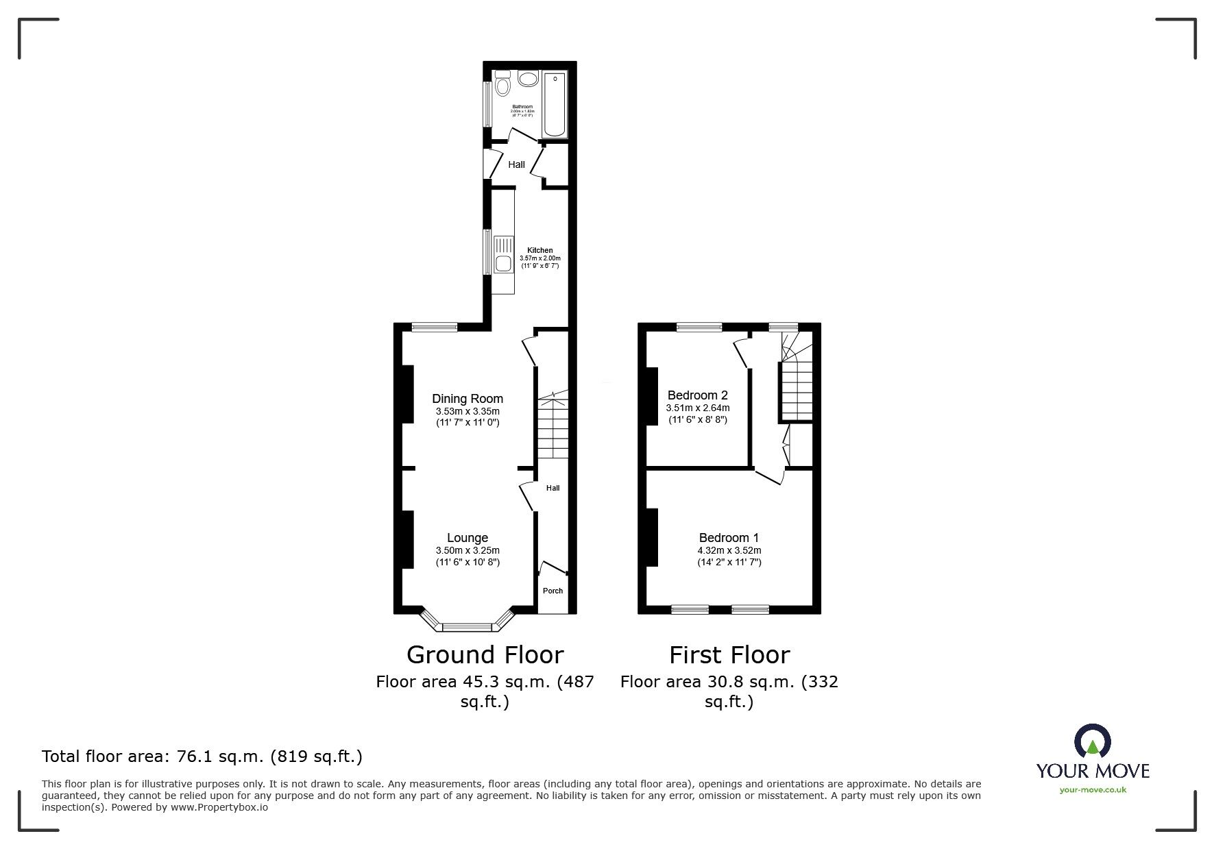 Floorplan of 2 bedroom Mid Terrace House for sale, Bostall Lane, London, SE2