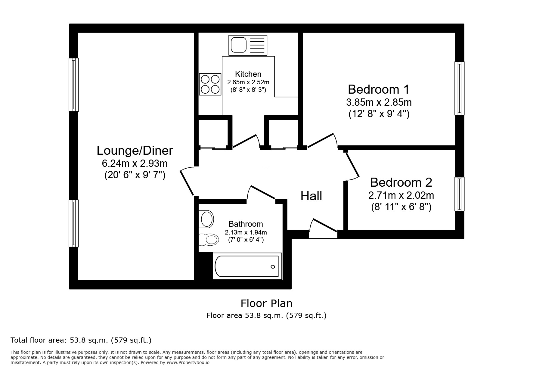 Floorplan of 2 bedroom Flat for sale, Chantry Close, London, SE2