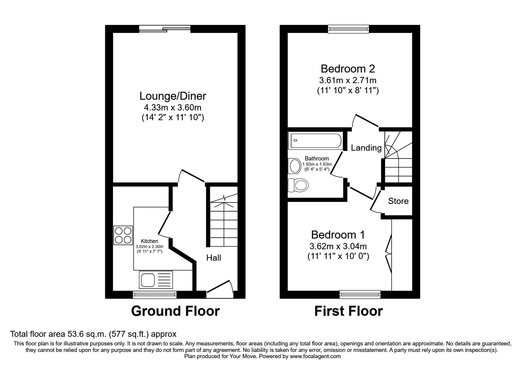 Floorplan of 2 bedroom End Terrace House for sale, Sunningdale Close, London, SE28