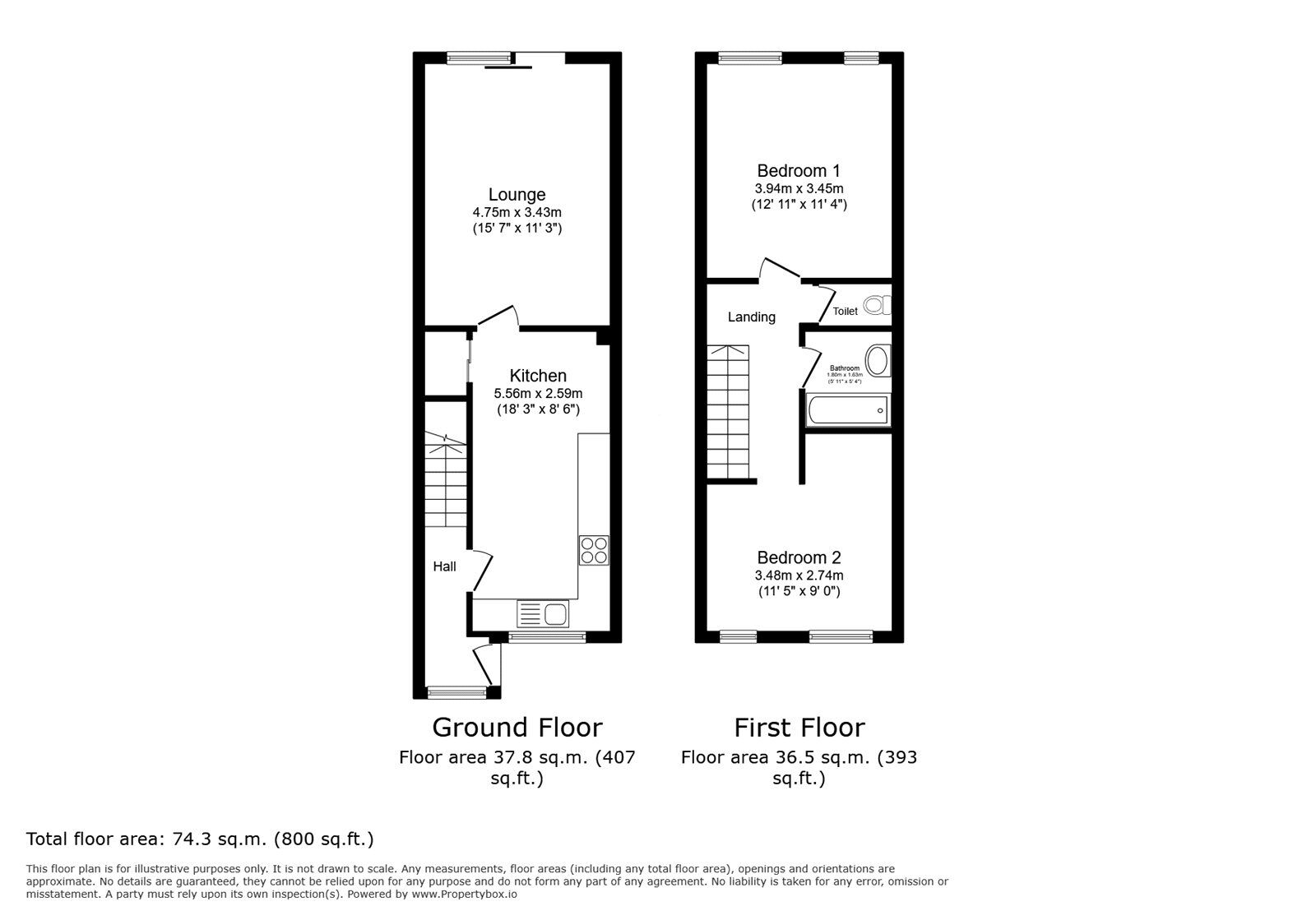 Floorplan of 2 bedroom Mid Terrace House for sale, Barth Road, London, SE18
