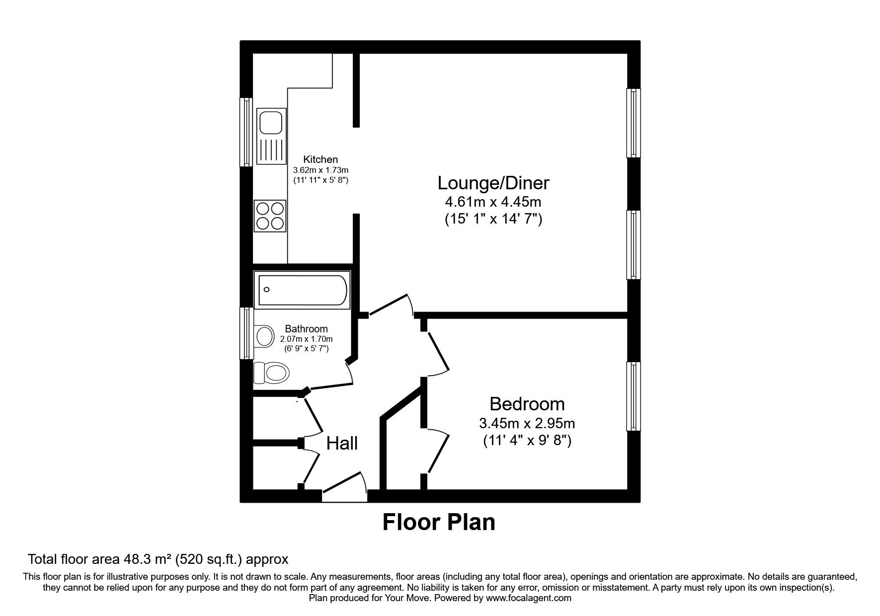 Floorplan of 1 bedroom Flat for sale, Hill View Drive, London, SE28