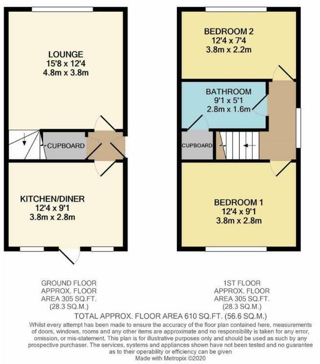 Floorplan of 2 bedroom End Terrace House to rent, Bertrand Way, London, SE28
