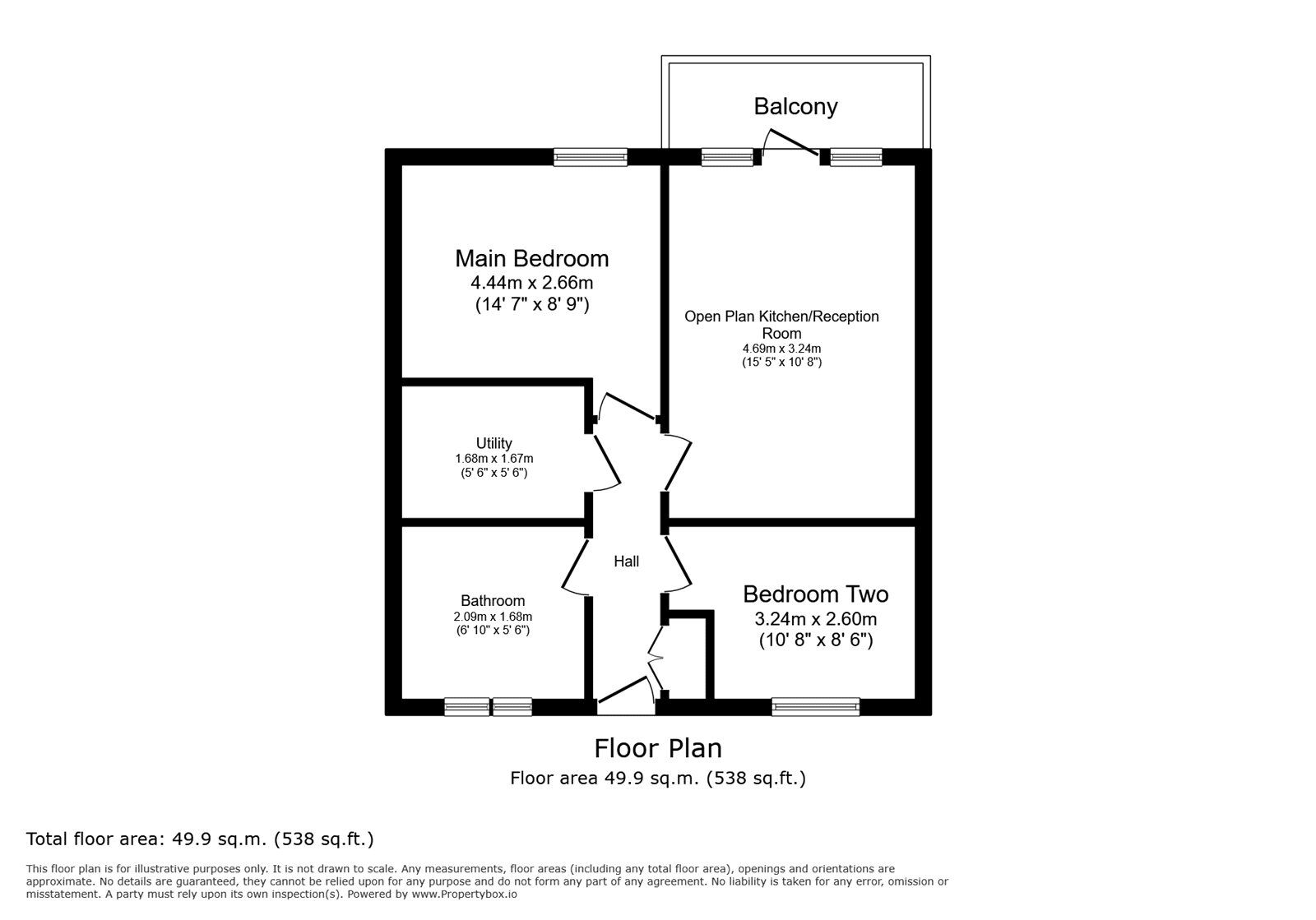 Floorplan of 2 bedroom Flat for sale, Whinchat Road, London, SE28