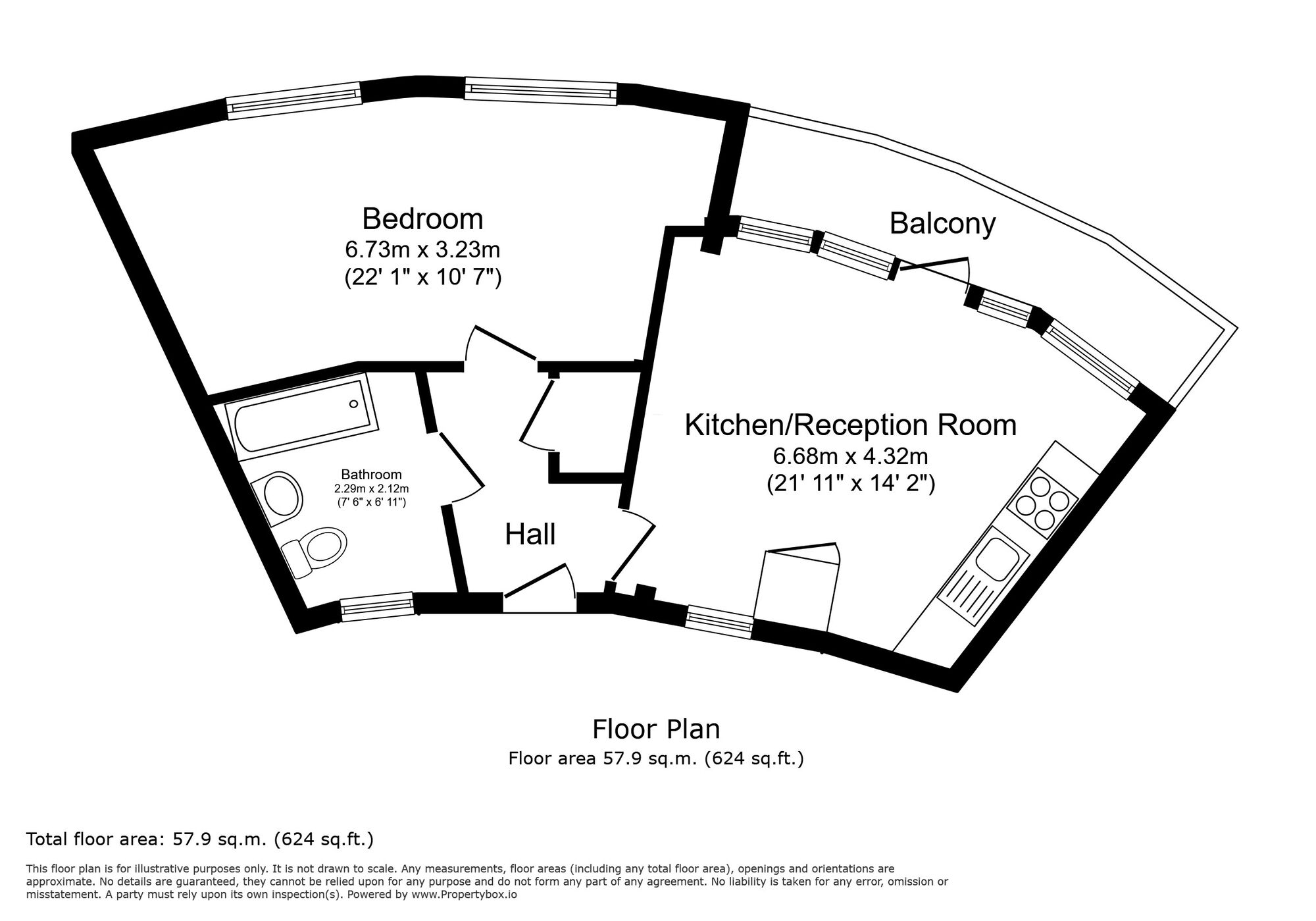 Floorplan of 1 bedroom Flat for sale, Poplar Place, London, SE28