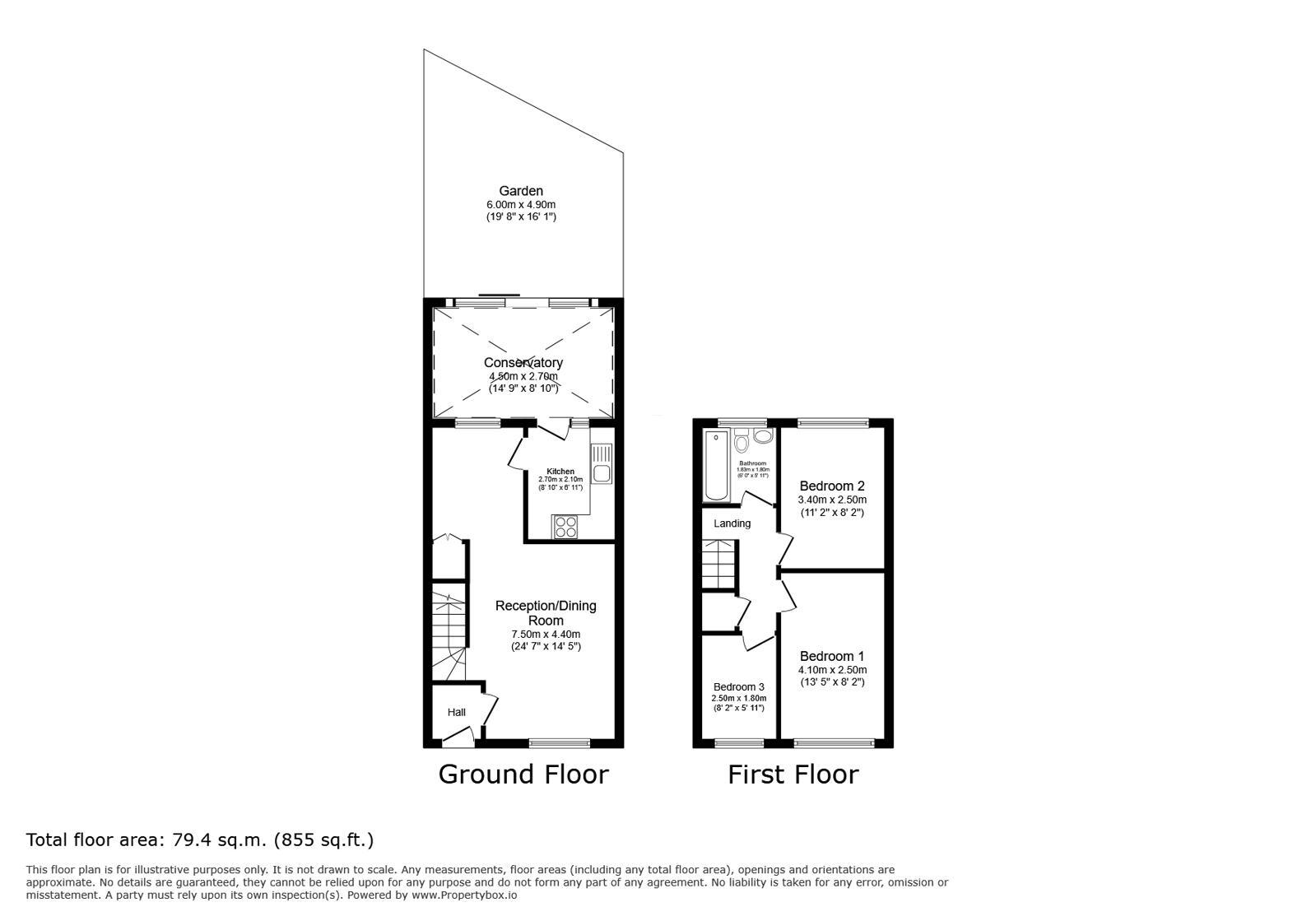 Floorplan of 3 bedroom Mid Terrace House to rent, Bertrand Way, London, SE28