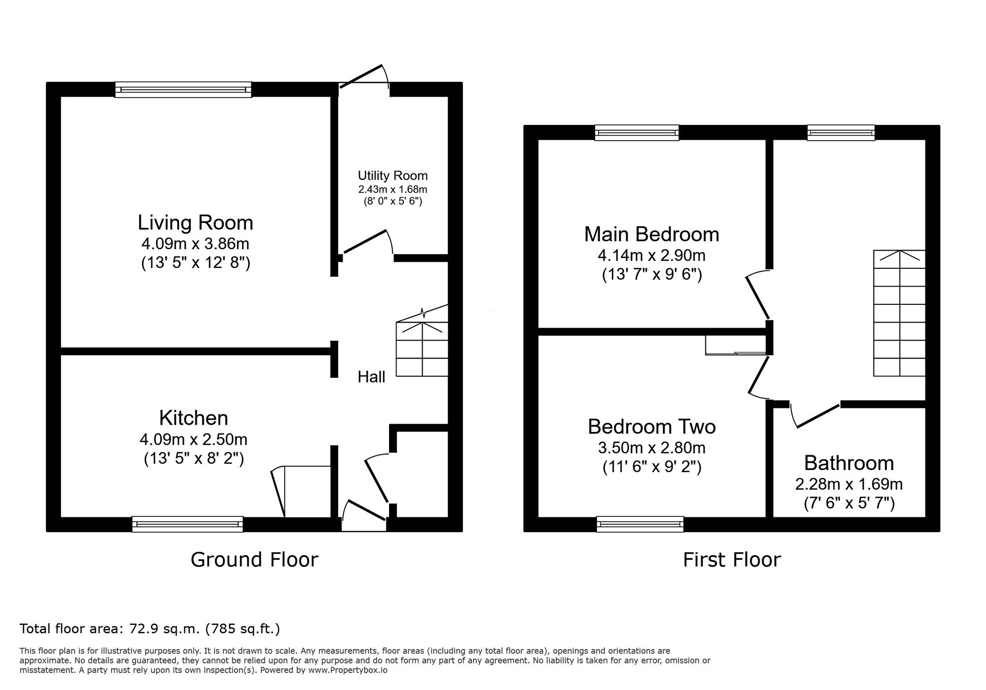 Floorplan of 2 bedroom Mid Terrace House for sale, Felixstowe Road, London, SE2