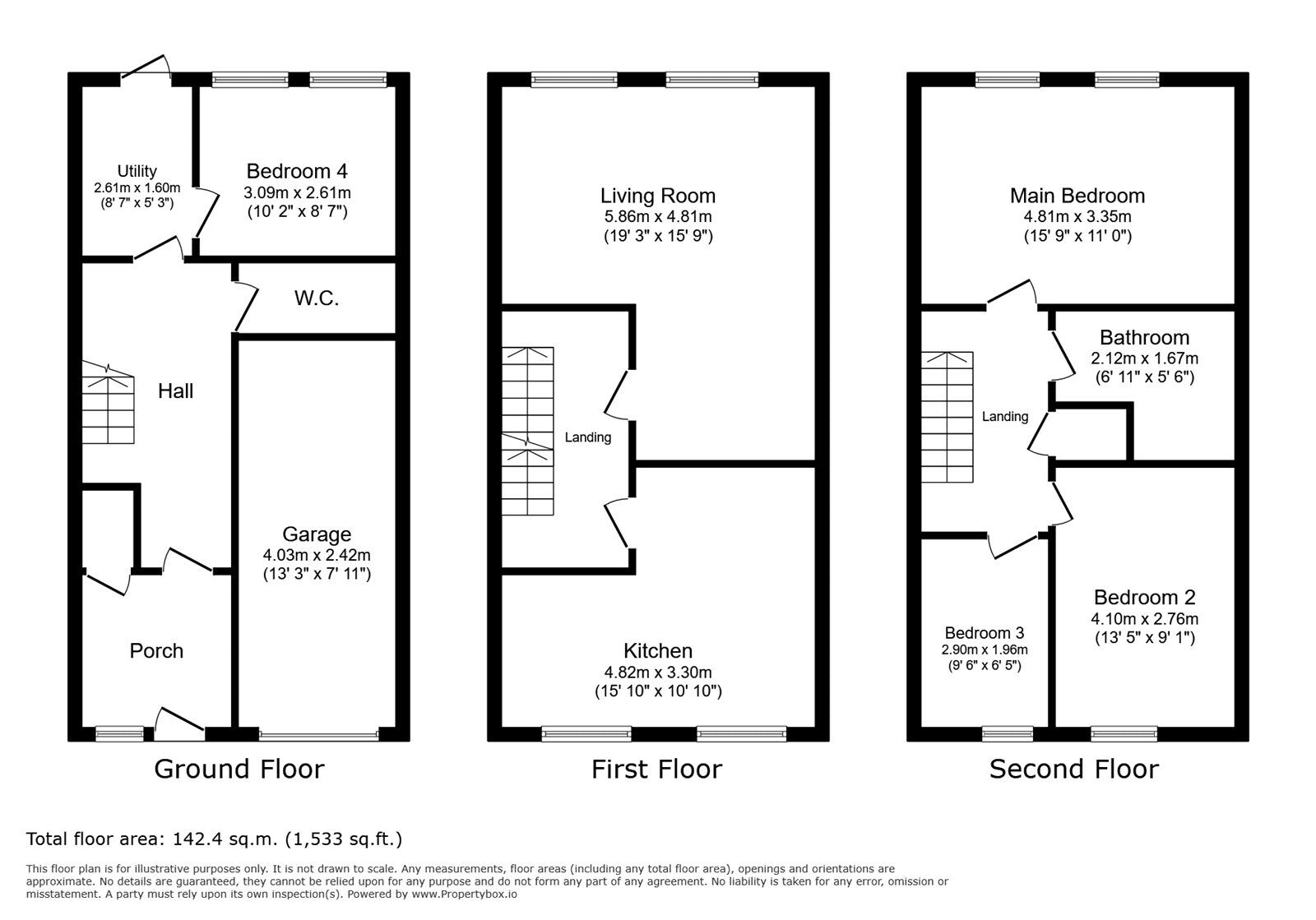 Floorplan of 4 bedroom Mid Terrace House for sale, St. Edmunds Close, Erith, DA18