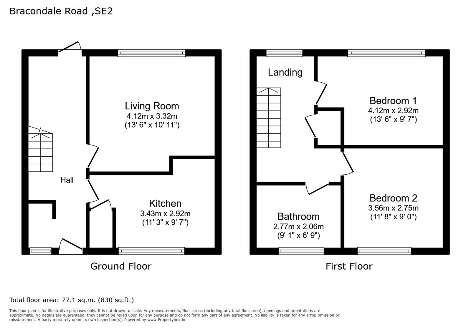 Floorplan of 2 bedroom Mid Terrace House to rent, Bracondale Road, London, SE2