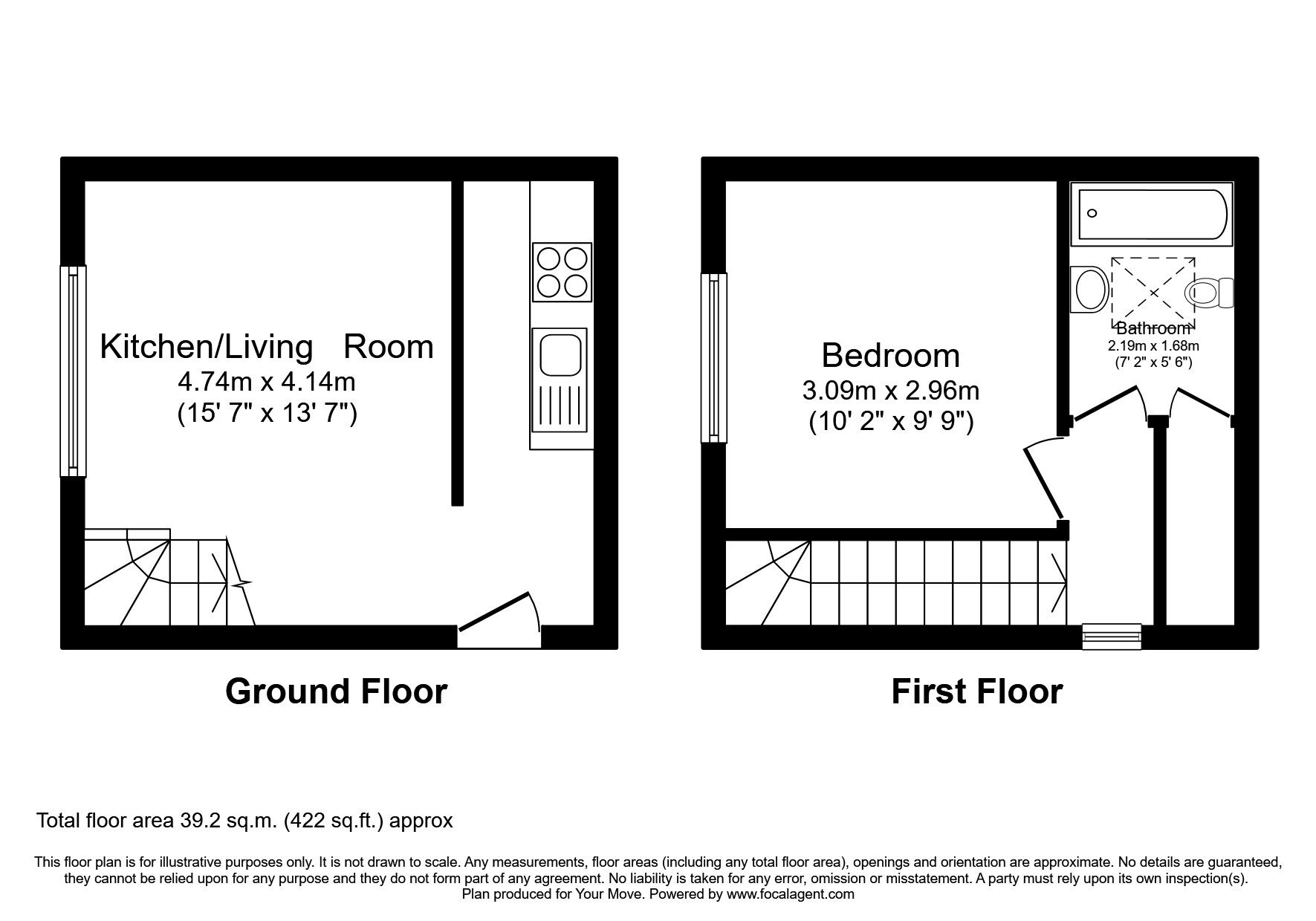 Floorplan of 1 bedroom Semi Detached House to rent, Nickelby Close, London, SE28