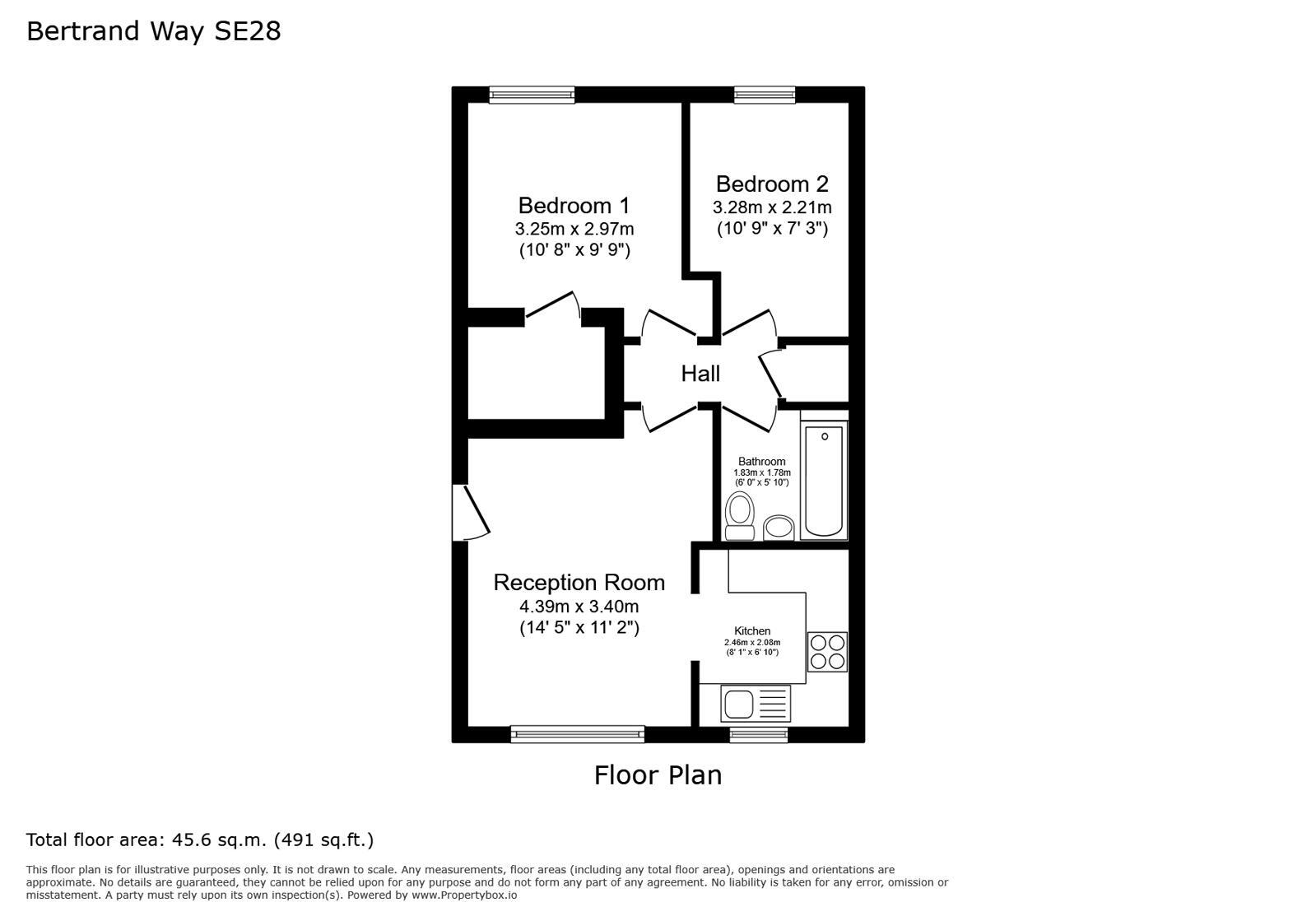 Floorplan of 2 bedroom Flat to rent, Bertrand Way, London, SE28