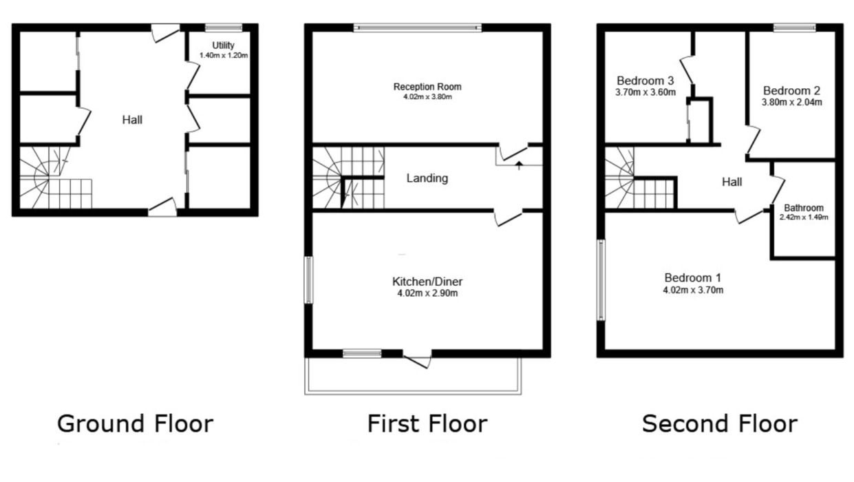 Floorplan of 3 bedroom End Terrace House for sale, Portmeadow Walk, London, SE2
