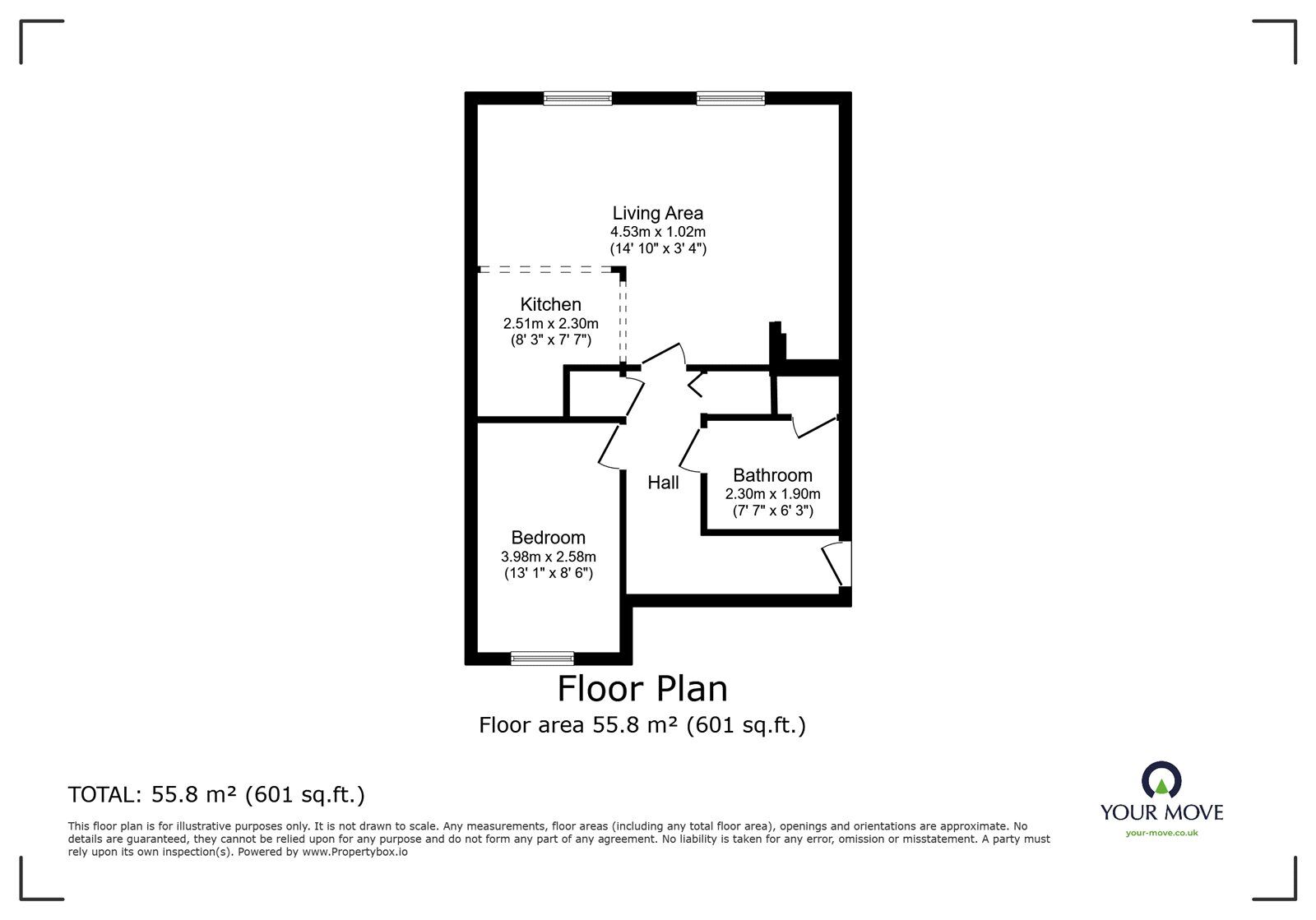Floorplan of 1 bedroom Flat for sale, Hermitage Close, London, SE2
