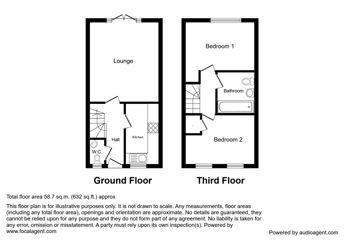 Floorplan of 2 bedroom Mid Terrace House to rent, Shireoaks Way, Grimethorpe, South Yorkshire, S72