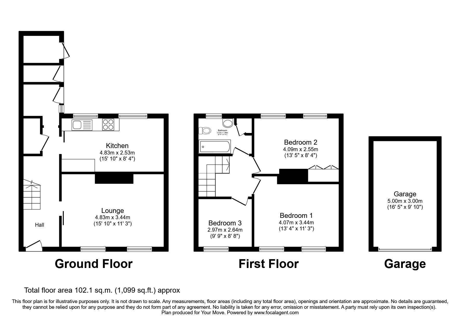 Floorplan of 3 bedroom Mid Terrace House for sale, Vernon Road, Worsbrough, South Yorkshire, S70