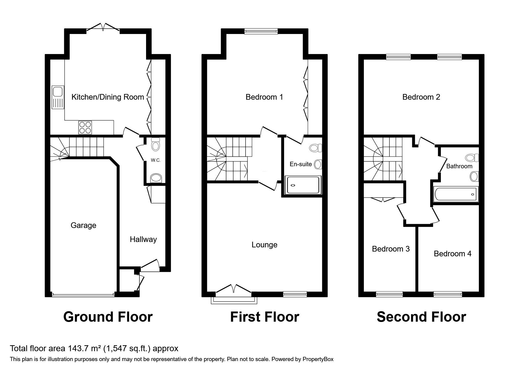 Floorplan of 4 bedroom Mid Terrace House for sale, Redhill Avenue, Barnsley, South Yorkshire, S70