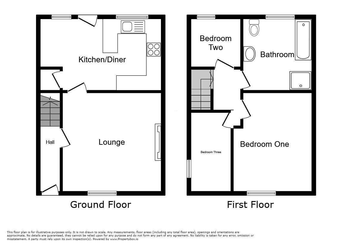 Floorplan of 3 bedroom End Terrace House to rent, Kings Road, Cudworth, South Yorkshire, S72
