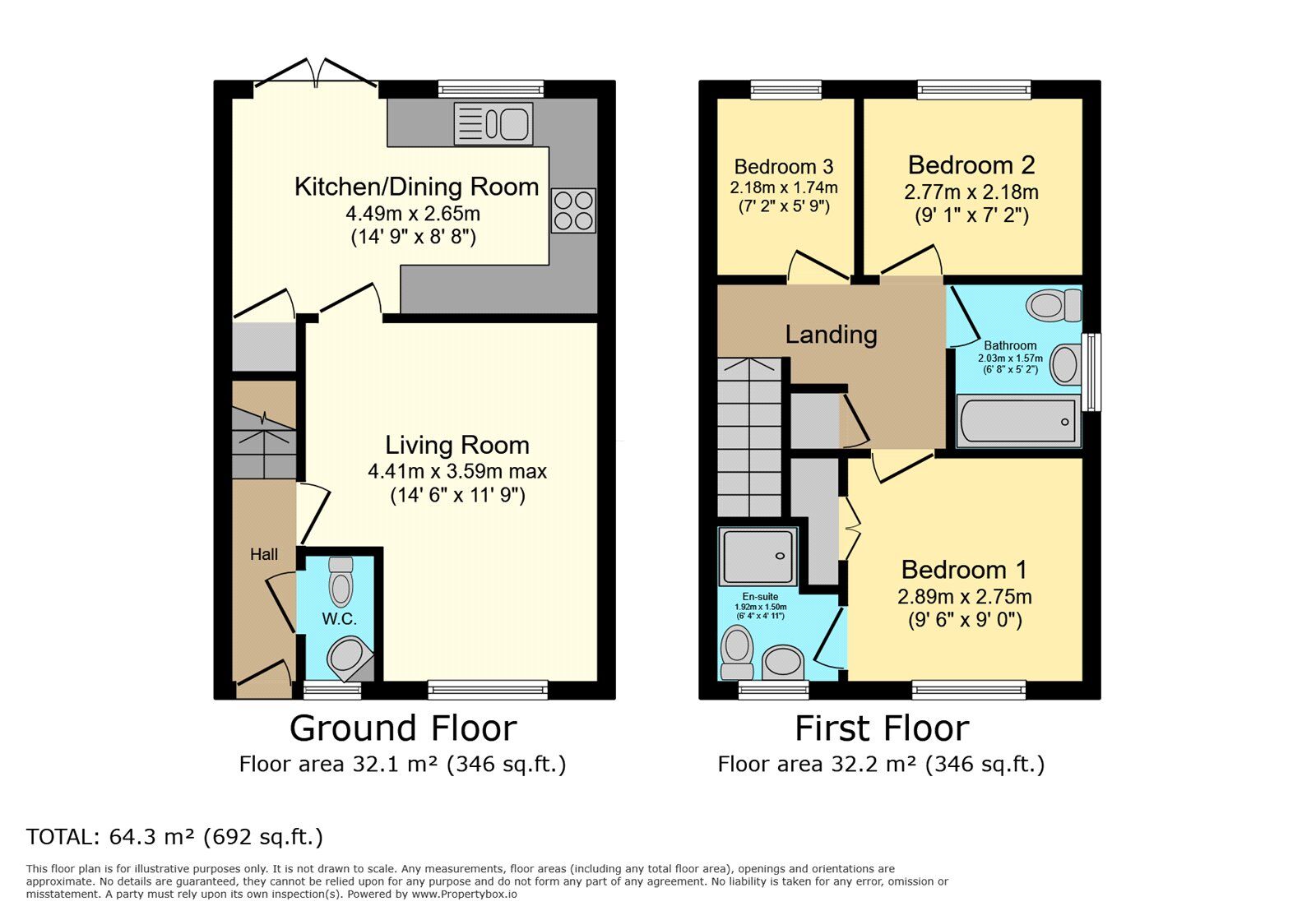 Floorplan of 3 bedroom Link Detached House for sale, Thomas Drive, Countesthorpe, Leicestershire, LE8