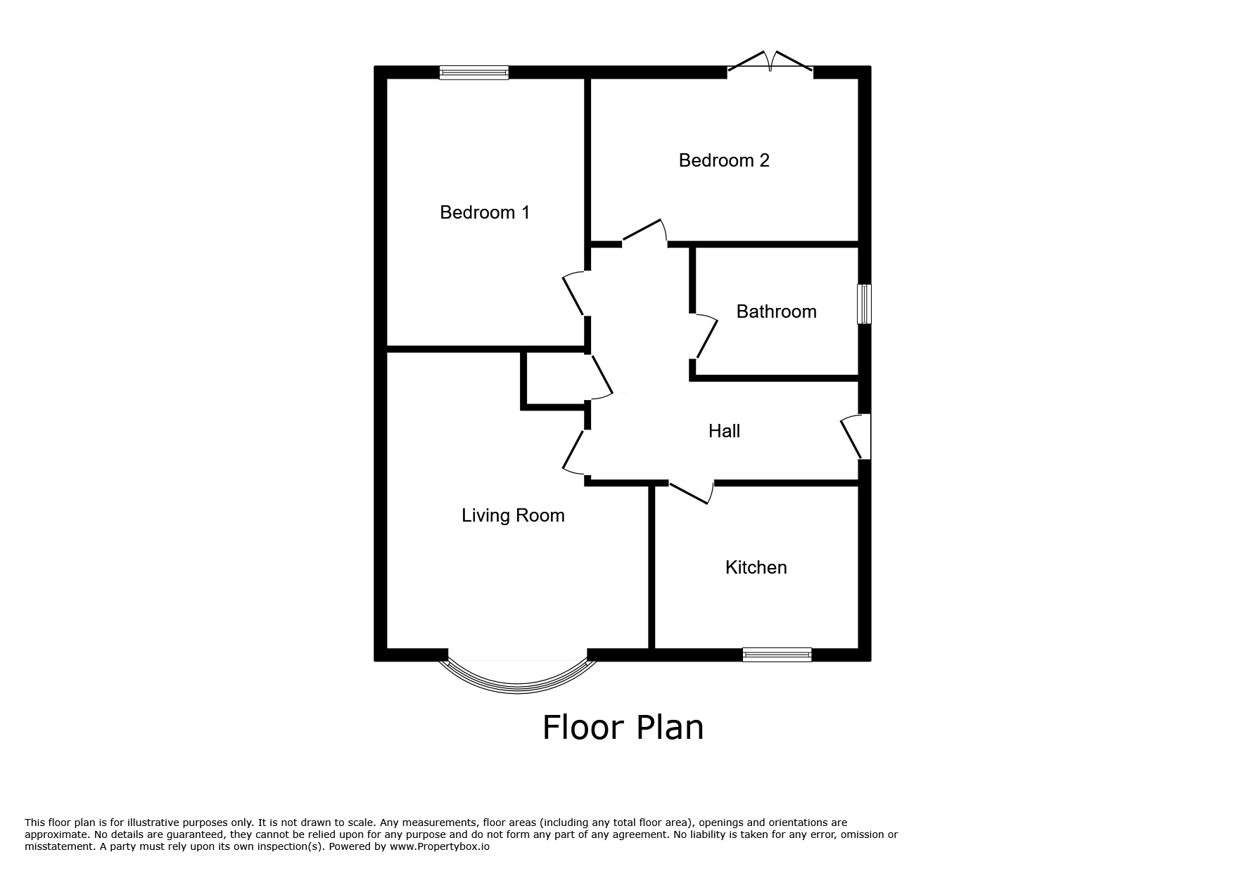 Floorplan of 2 bedroom Detached Bungalow for sale, Stanbury Close, Barnsley, South Yorkshire, S75