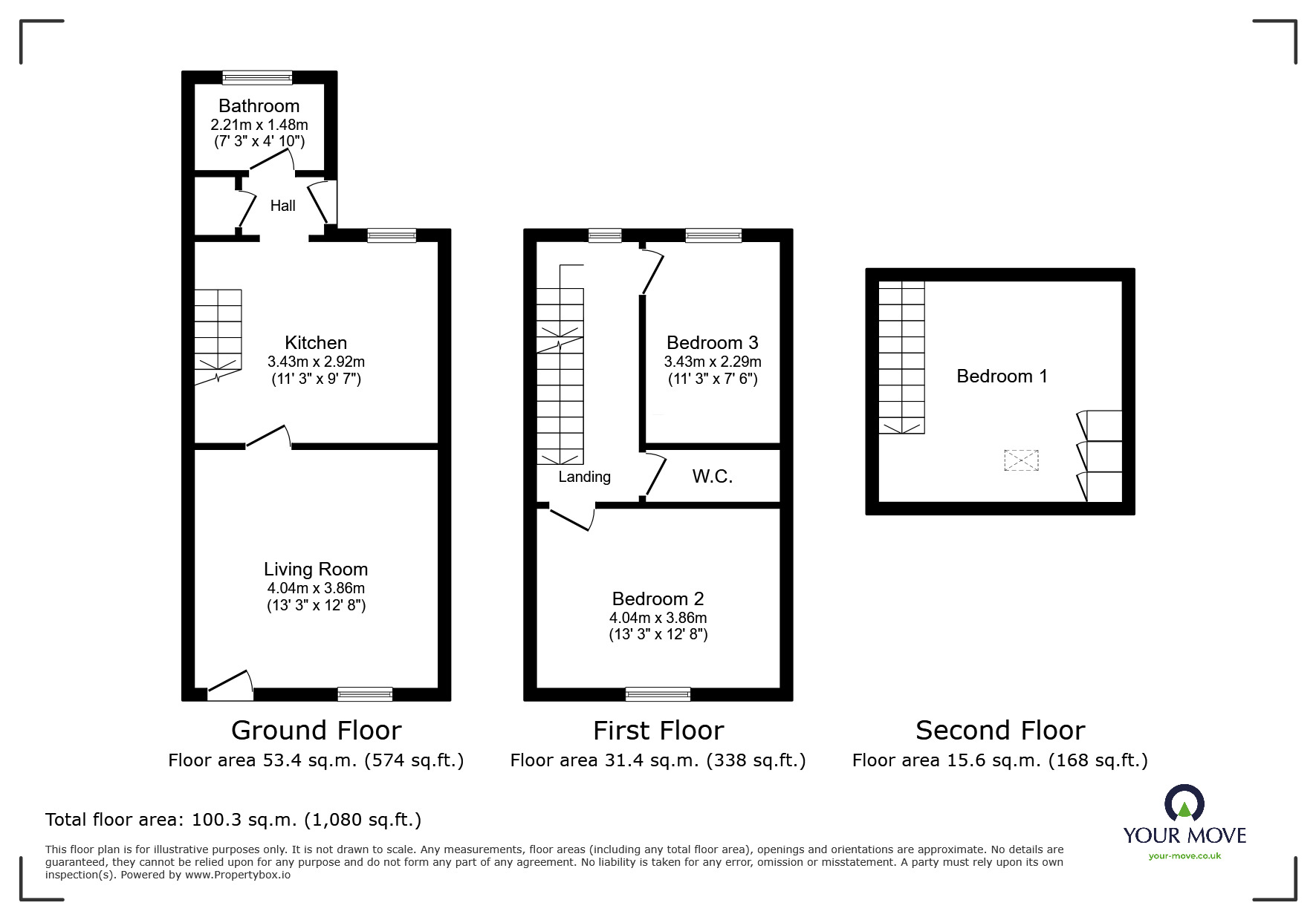 Floorplan of 3 bedroom End Terrace House for sale, Prospect Street, Cudworth, South Yorkshire, S72