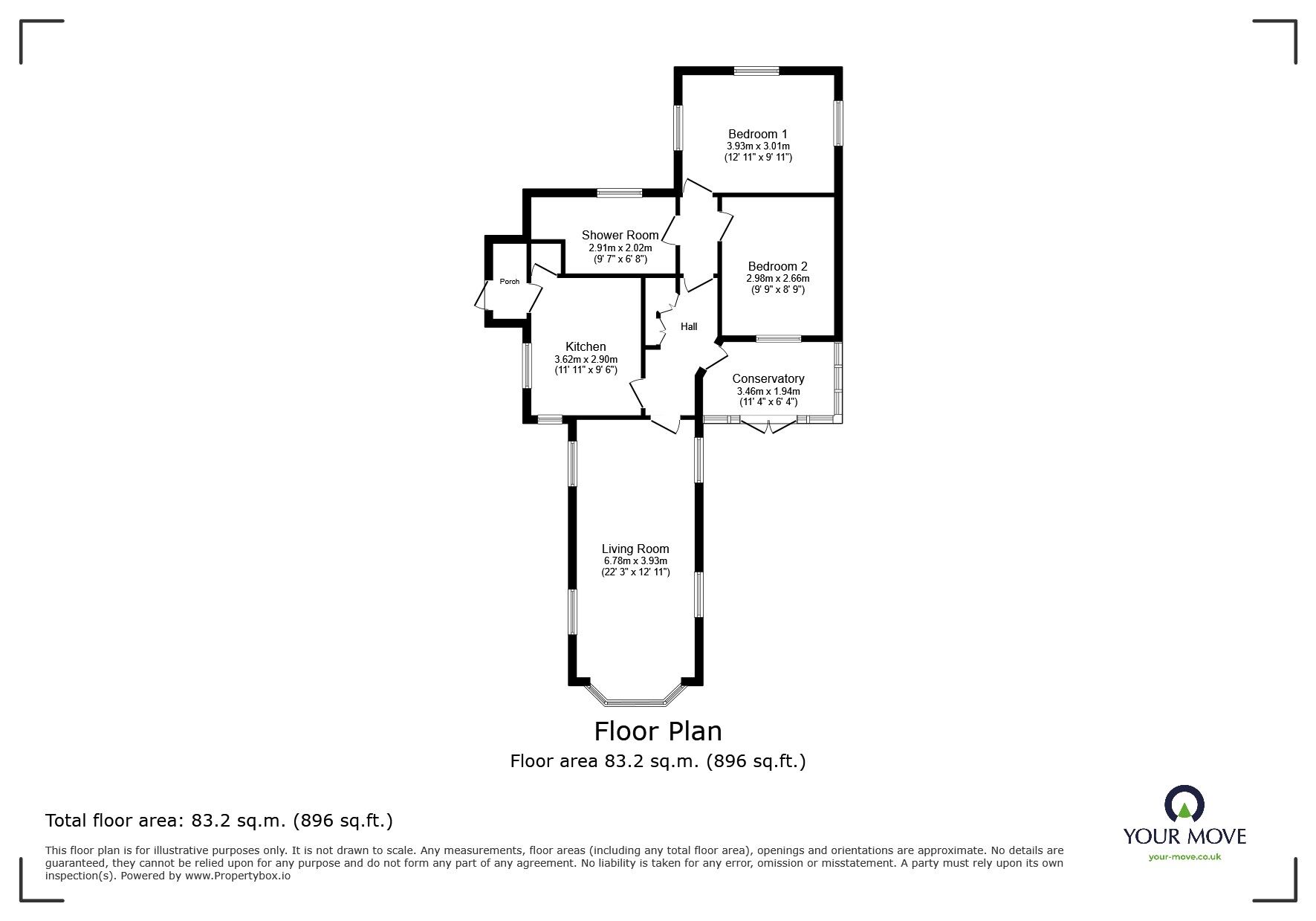 Floorplan of 2 bedroom Detached Bungalow for sale, Bank End Road, Worsbrough, South Yorkshire, S70