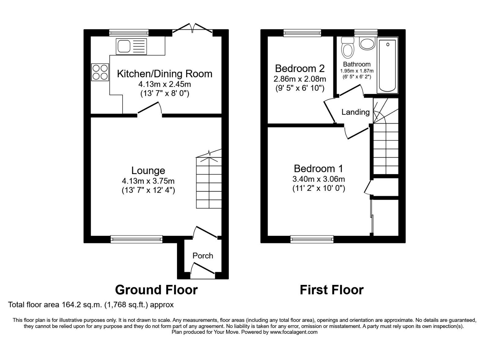 Floorplan of 2 bedroom Mid Terrace House for sale, Harvest Close, Worsbrough, South Yorkshire, S70