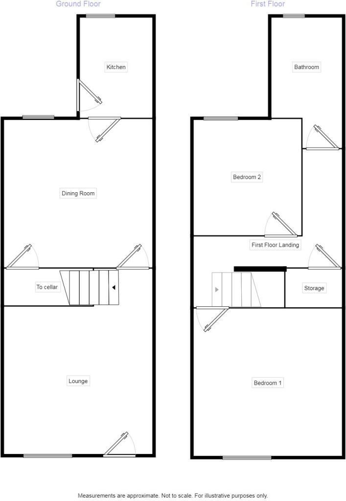 Floorplan of 2 bedroom End Terrace House to rent, Henry Street, Wombwell, South Yorkshire, S73