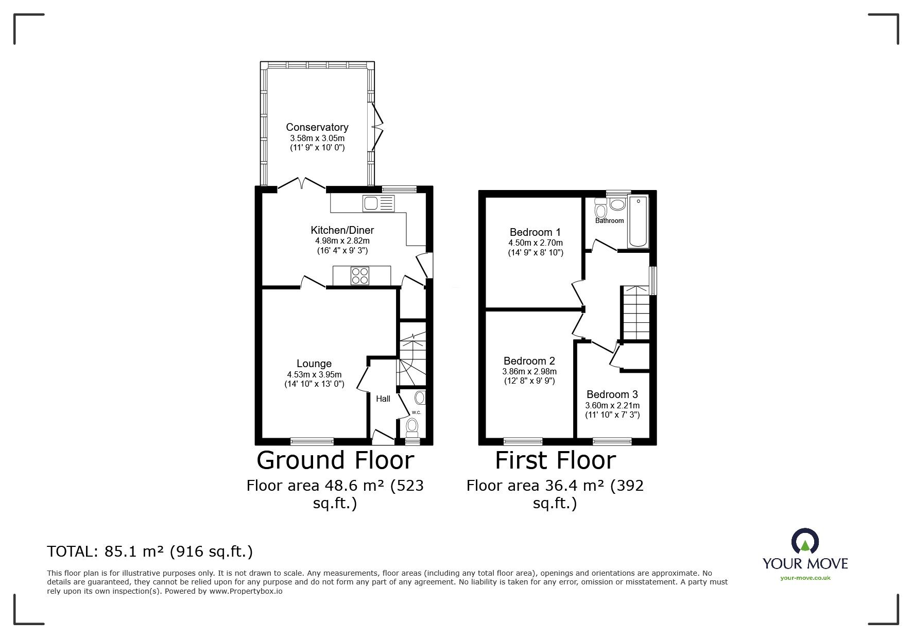 Floorplan of 3 bedroom Semi Detached House for sale, Croft Drive, Mapplewell, South Yorkshire, S75