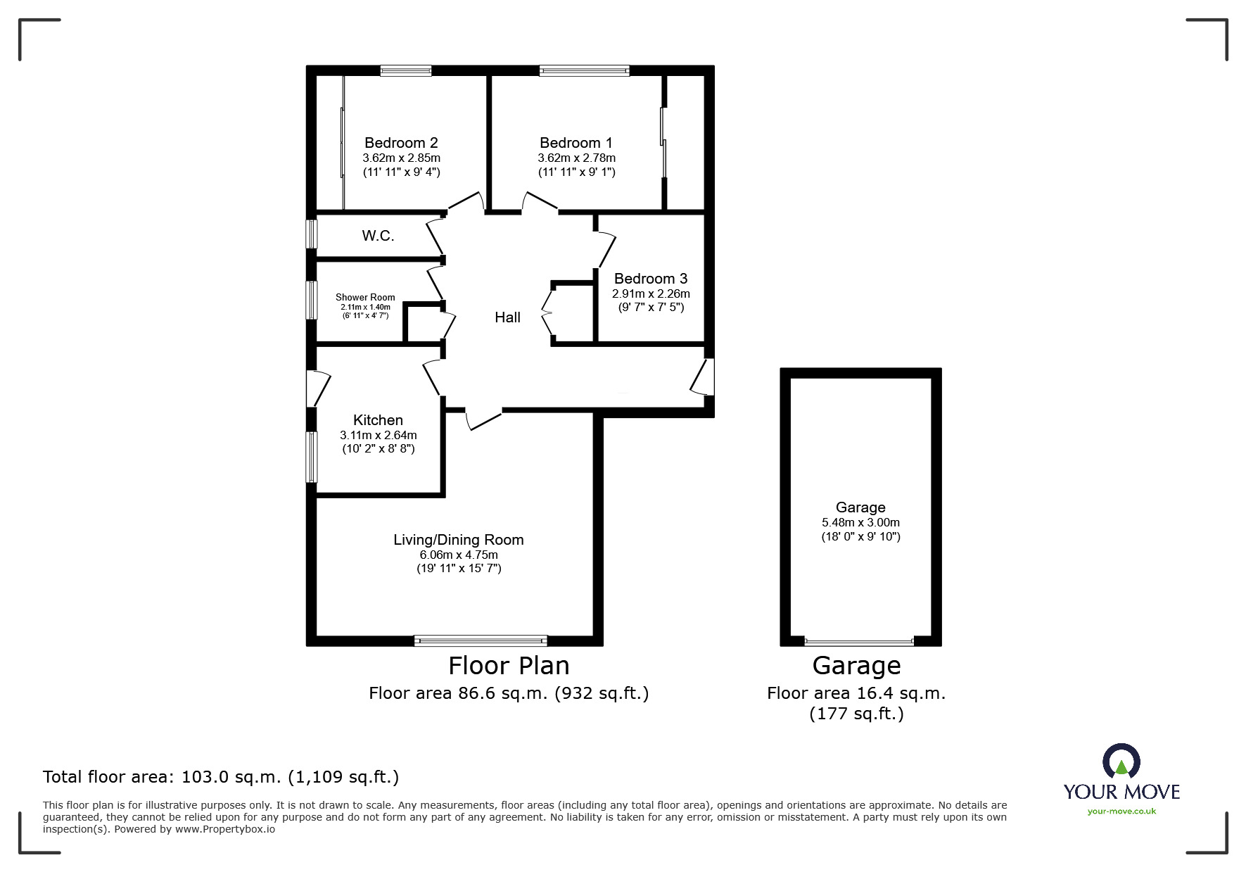 Floorplan of 3 bedroom Detached Bungalow for sale, Livingstone Crescent, Barnsley, South Yorkshire, S71