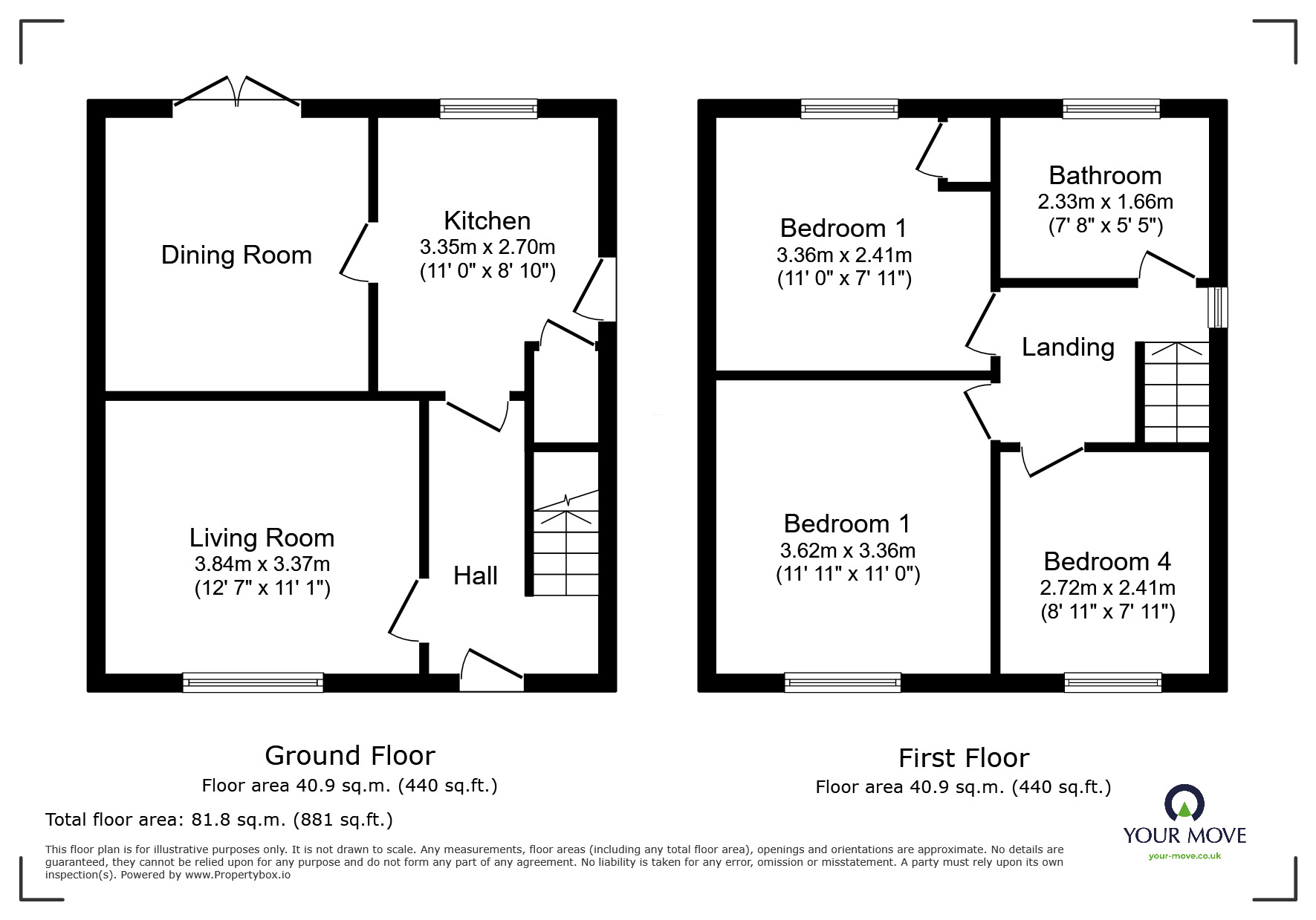Floorplan of 3 bedroom End Terrace House for sale, Garden House Close, Barnsley, South Yorkshire, S71
